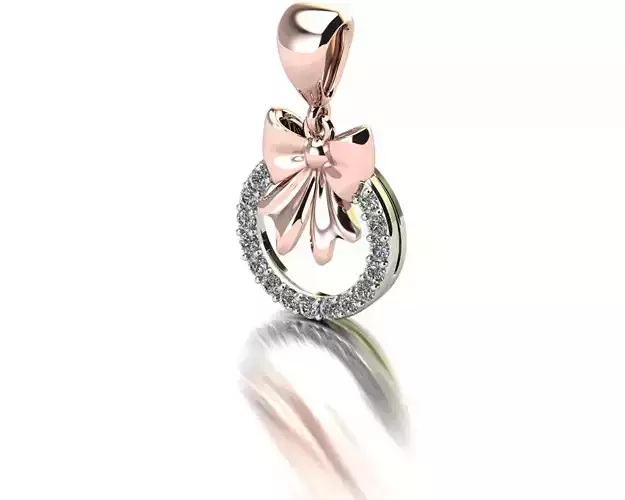 Pendant Ribbon with a circle decorated with gemstones