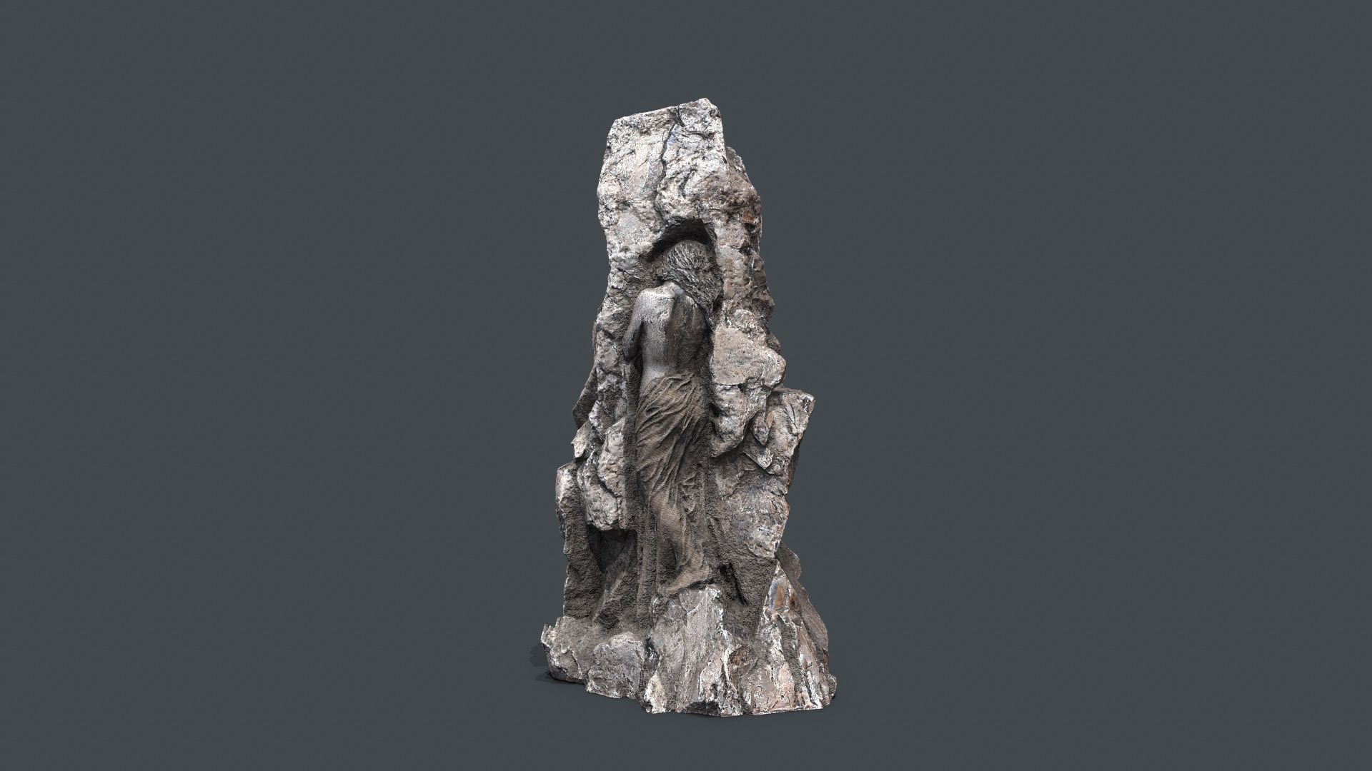 woman Statue Low-poly 3D model_4