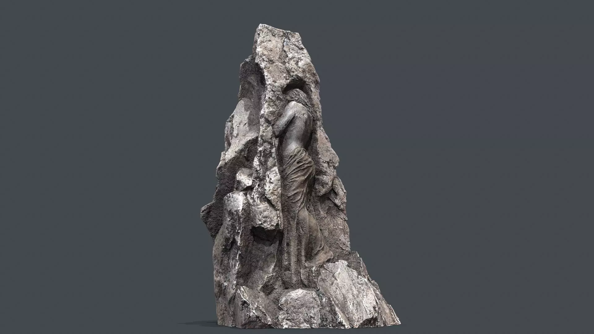 woman Statue Low-poly 3D model_0