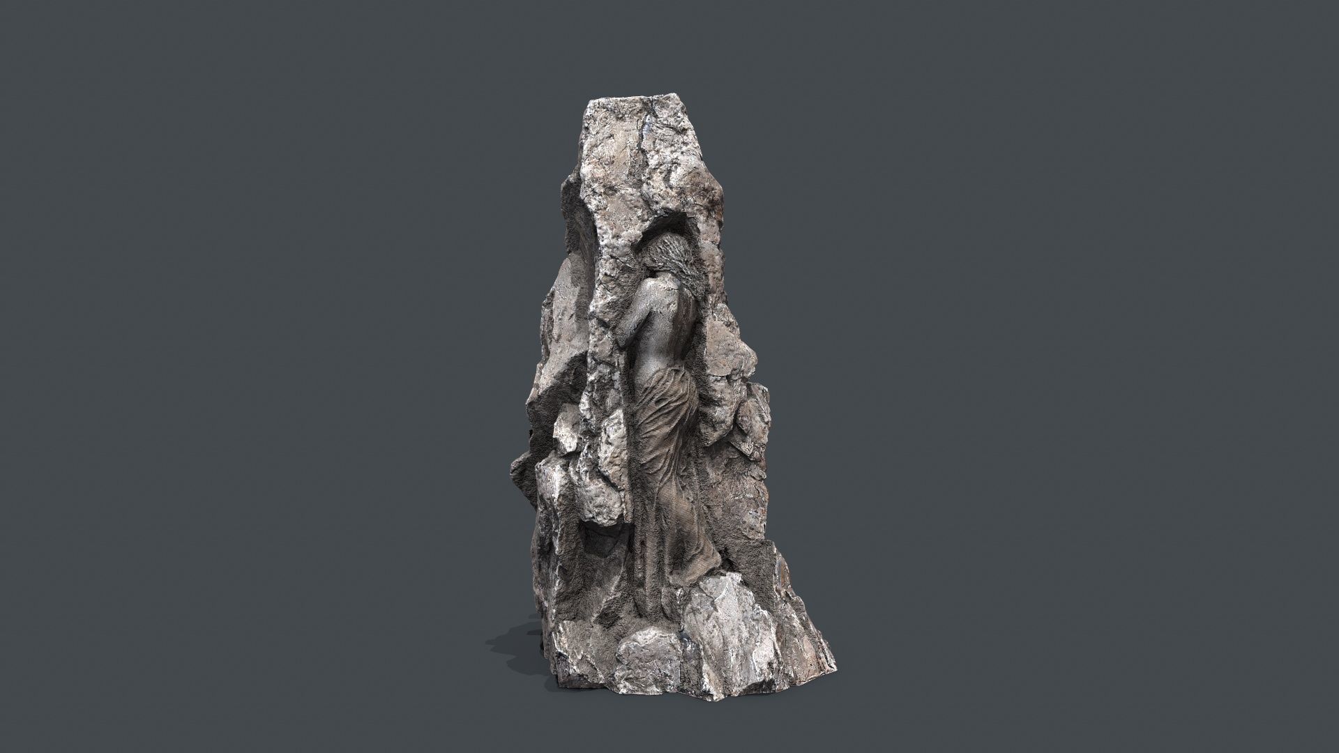 woman Statue Low-poly 3D model_10