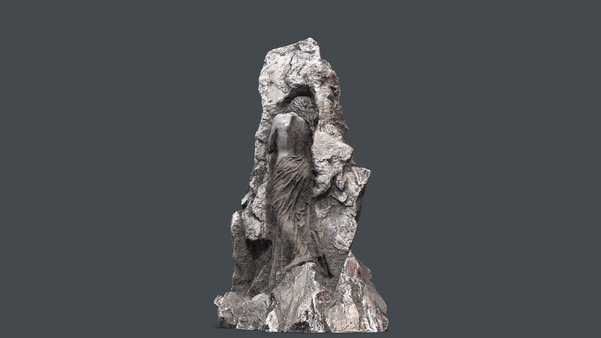 woman Statue Low-poly 3D model_1