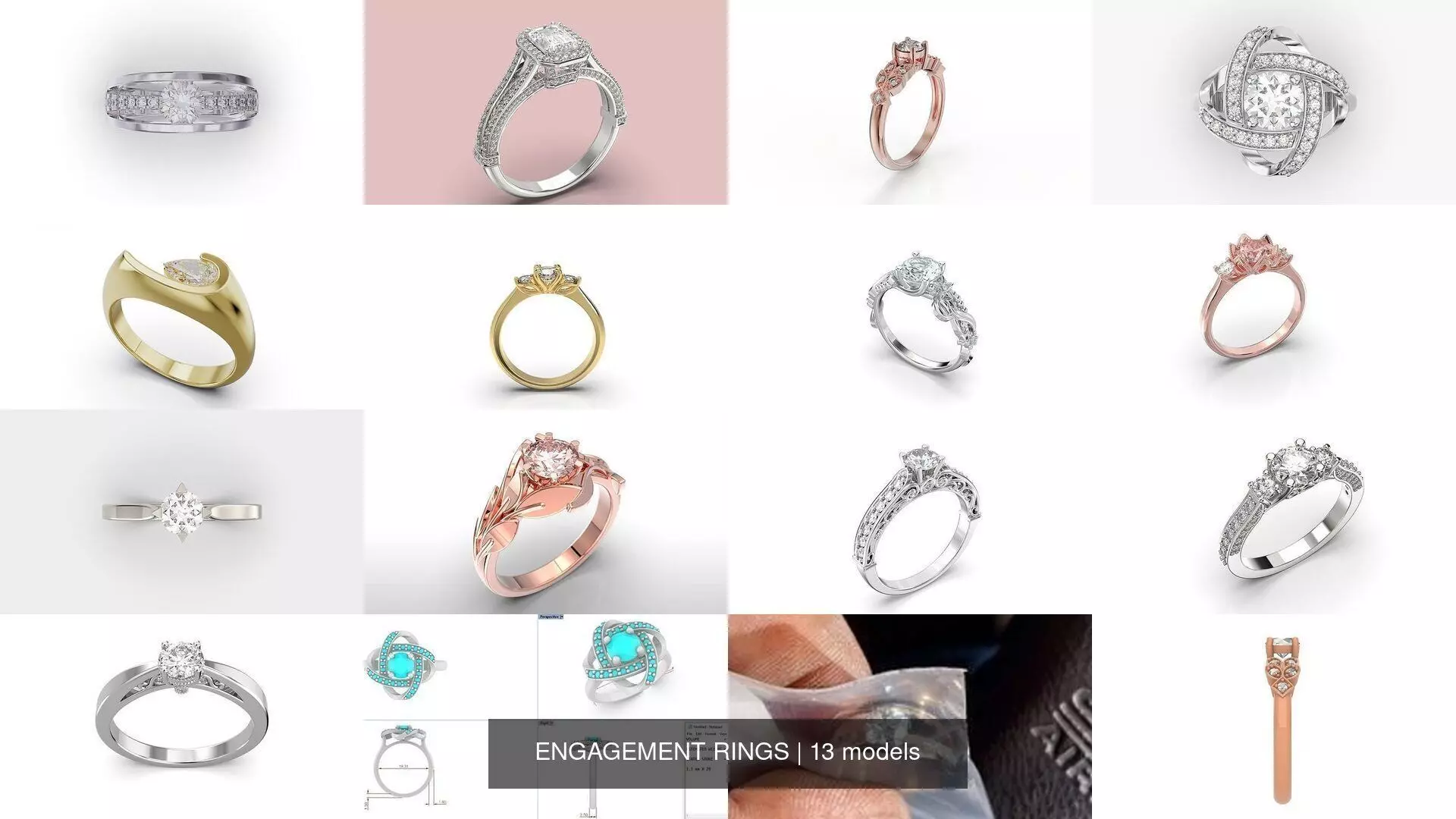 ENGAGEMENT RINGS 3D Model Collection_0