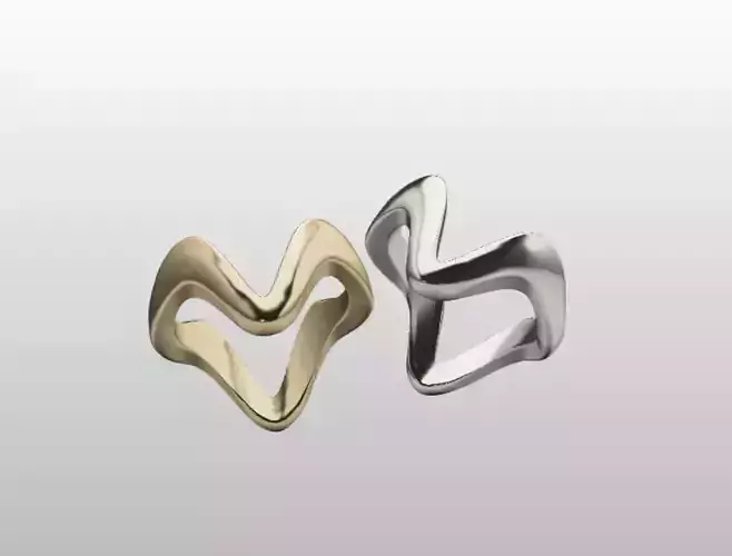 V AND M couple alphabet ring set