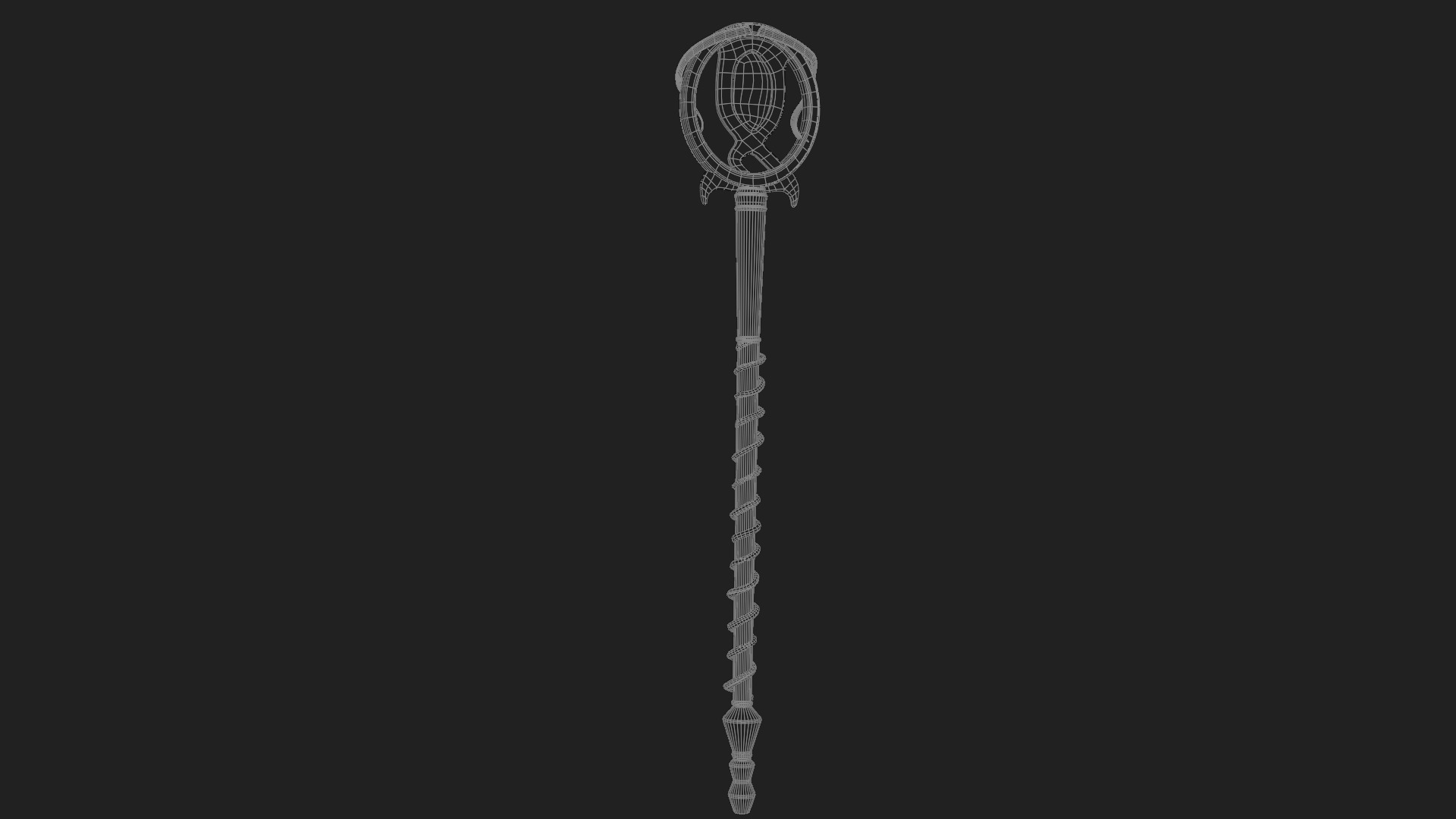 Golden Scepter PBR 3D model_1