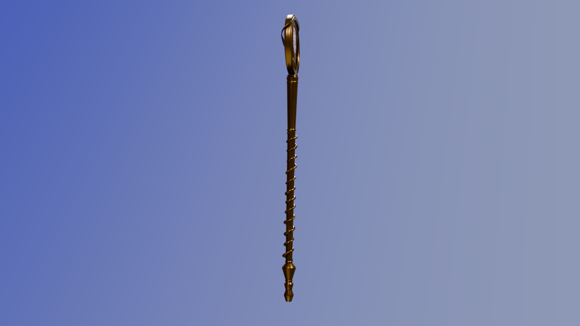 Golden Scepter PBR 3D model_2