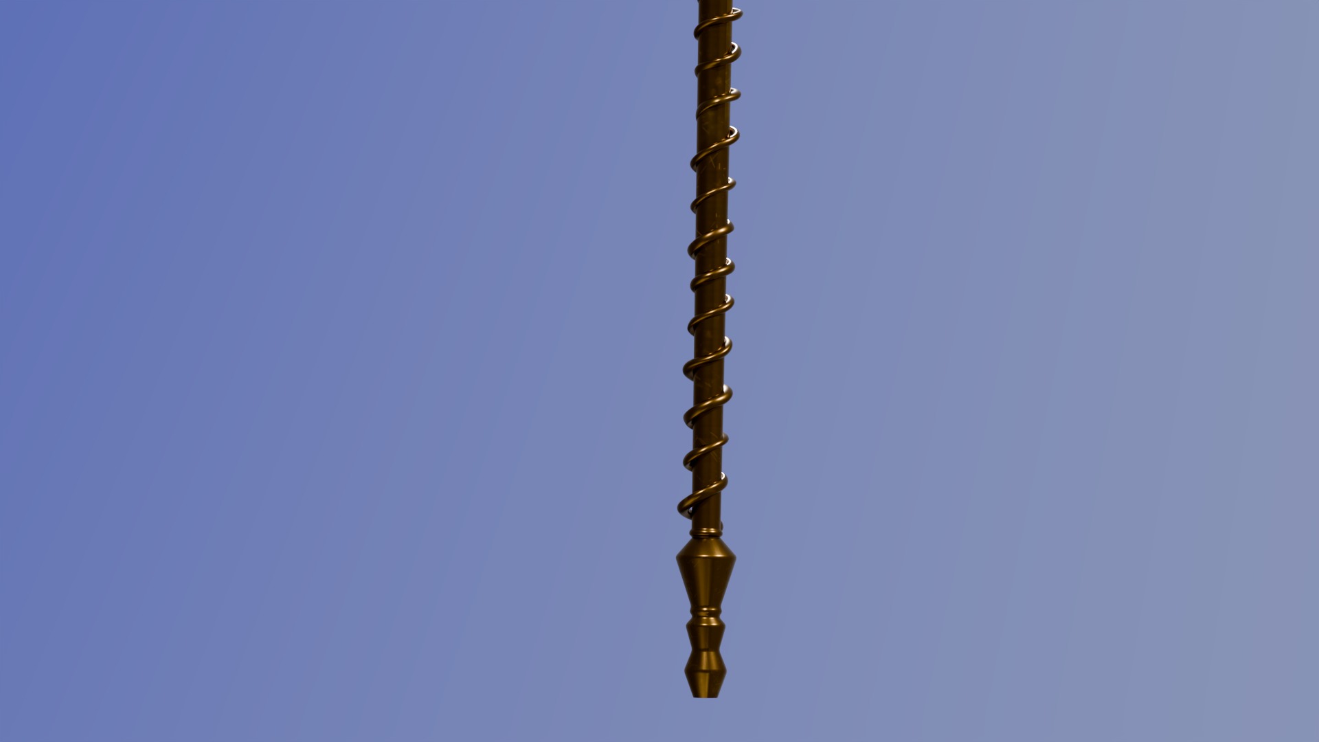 Golden Scepter PBR 3D model_4