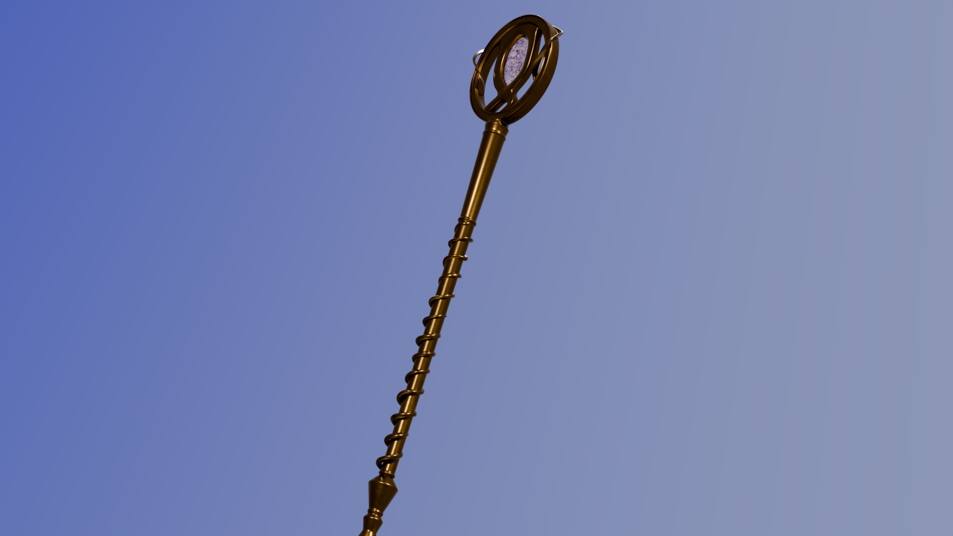Golden Scepter PBR 3D model_3