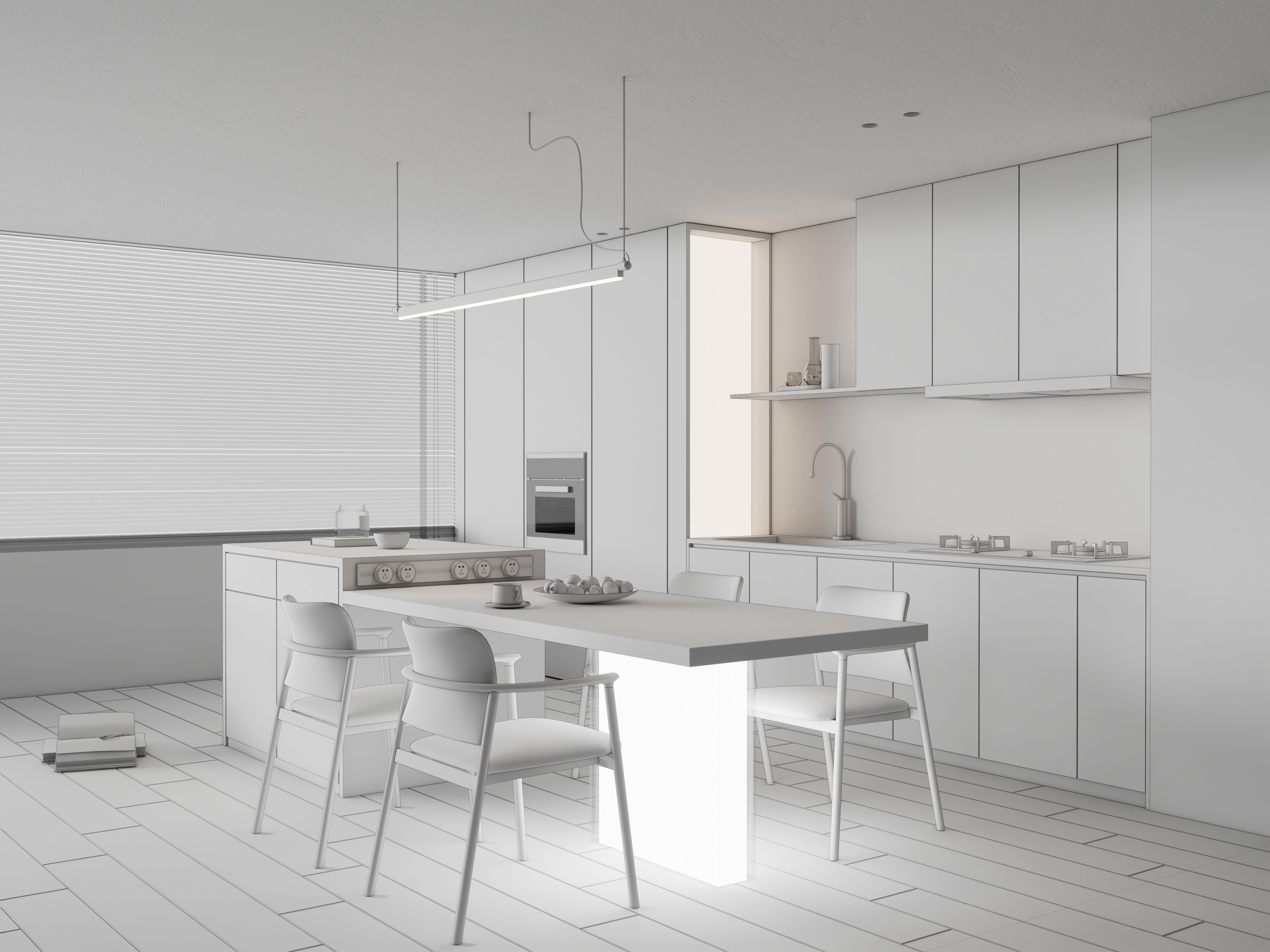 Kitchen Modern interior 86 3D model_19