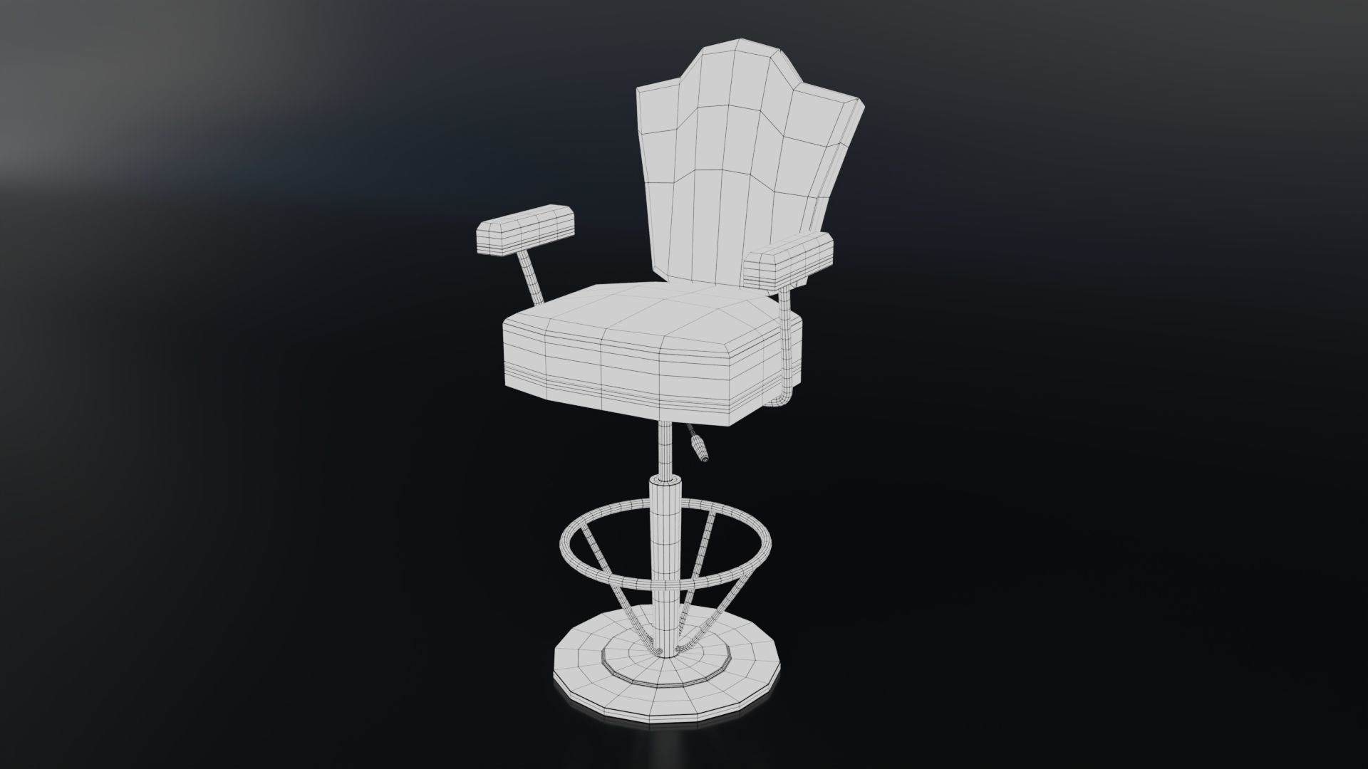 Casino Chair Low-poly 3D model_7