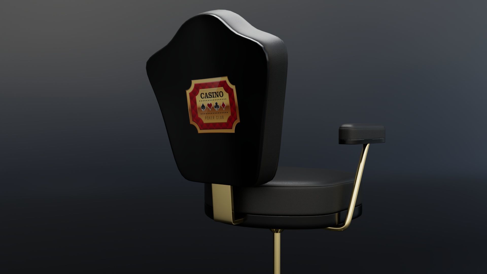 Casino Chair Low-poly 3D model_4