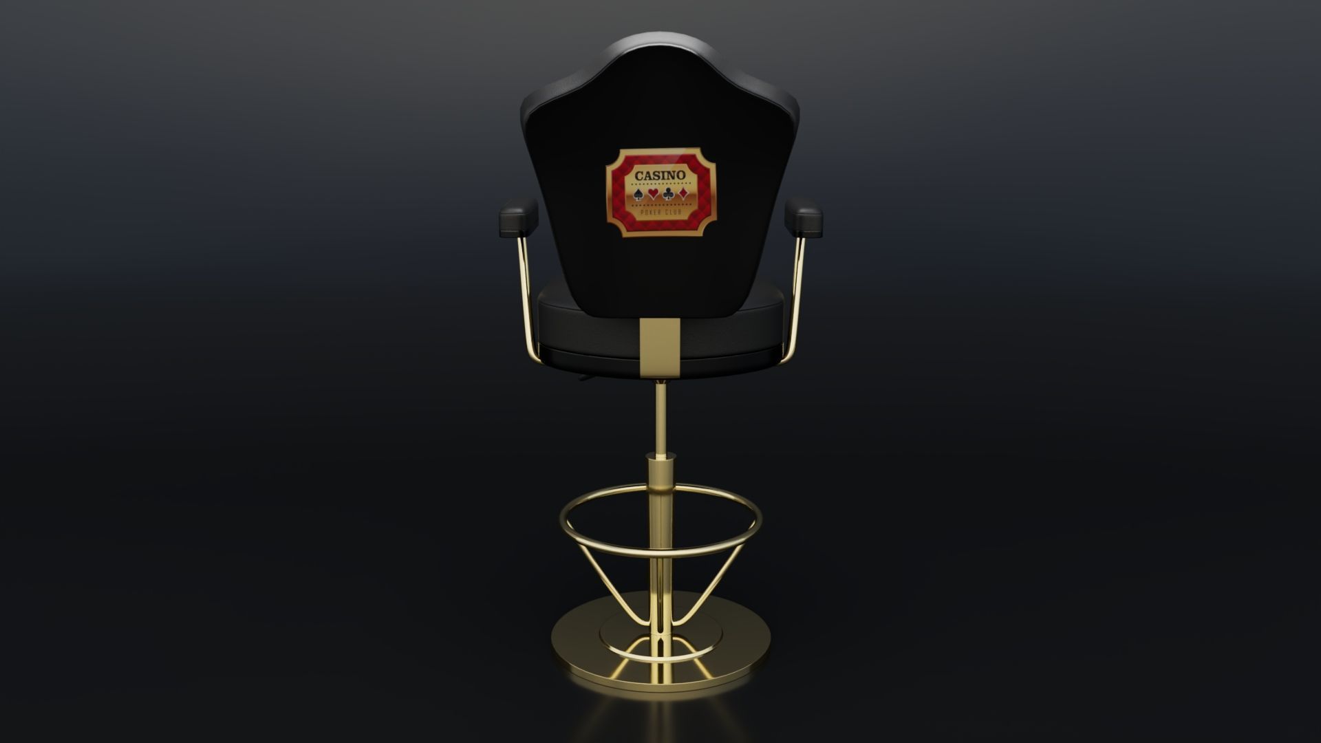 Casino Chair Low-poly 3D model_3