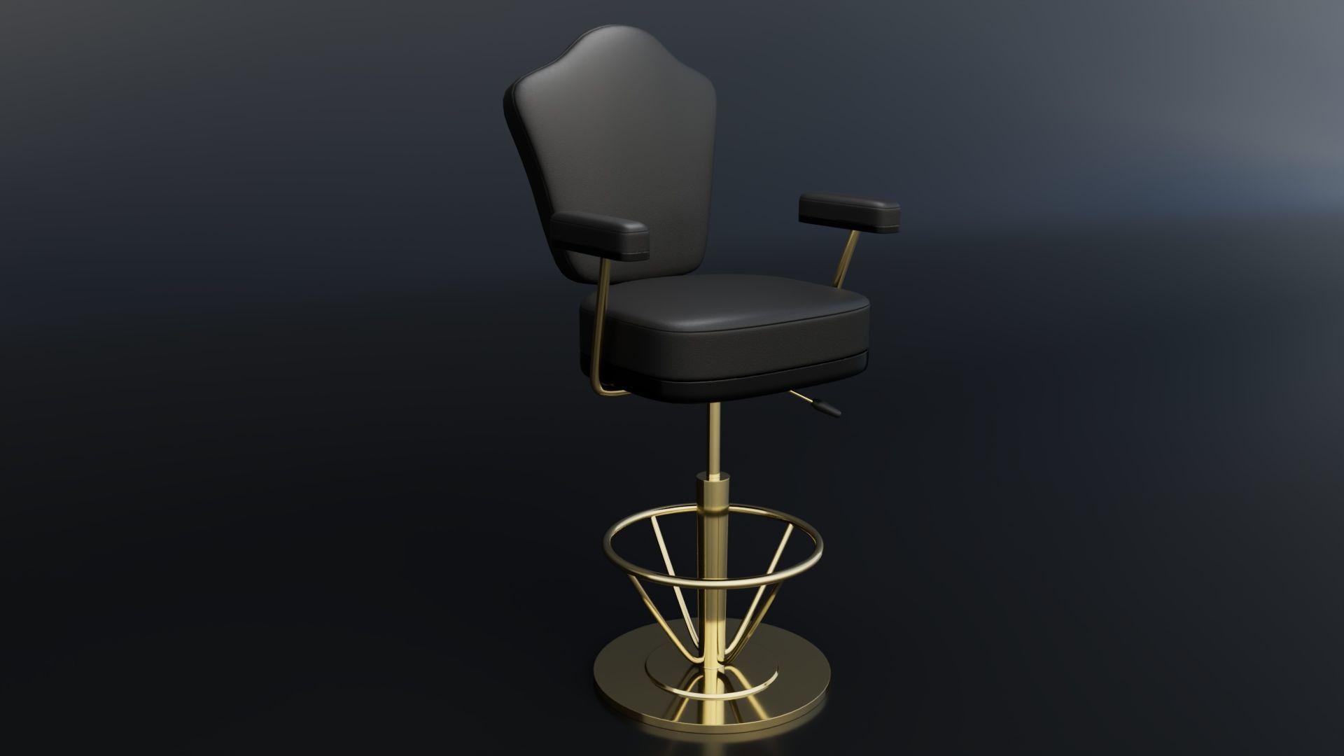 Casino Chair Low-poly 3D model_1