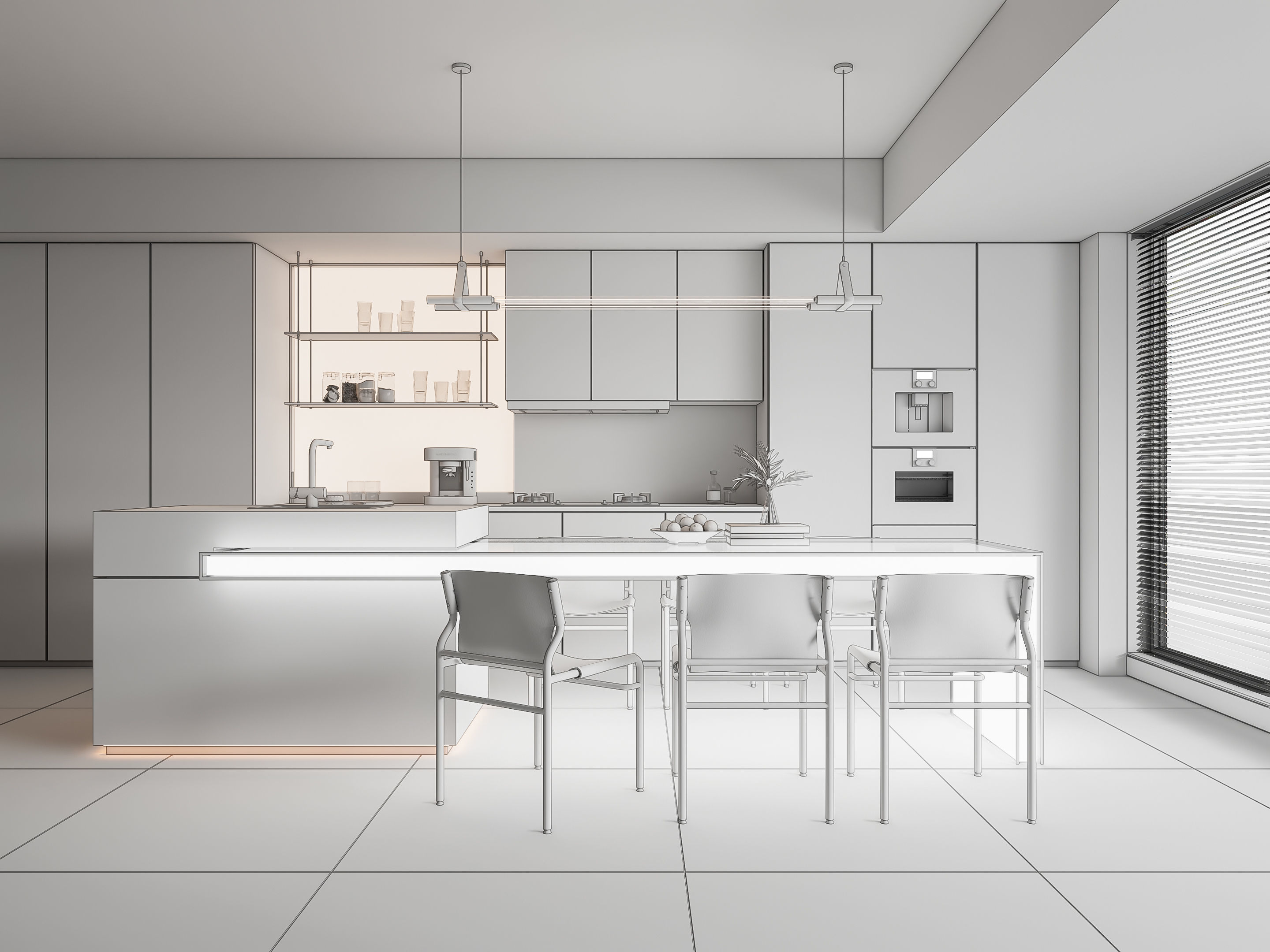 Kitchen Modern interior 87 3D model_17