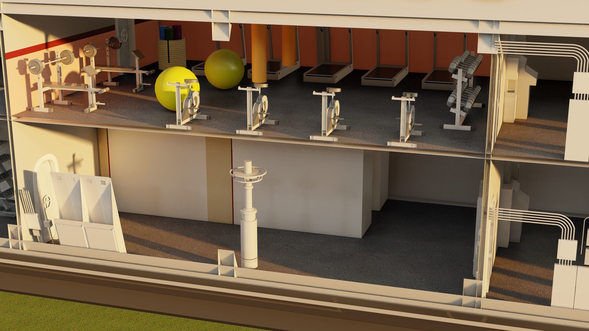 Typhoon class submarine with interior  3D model_18