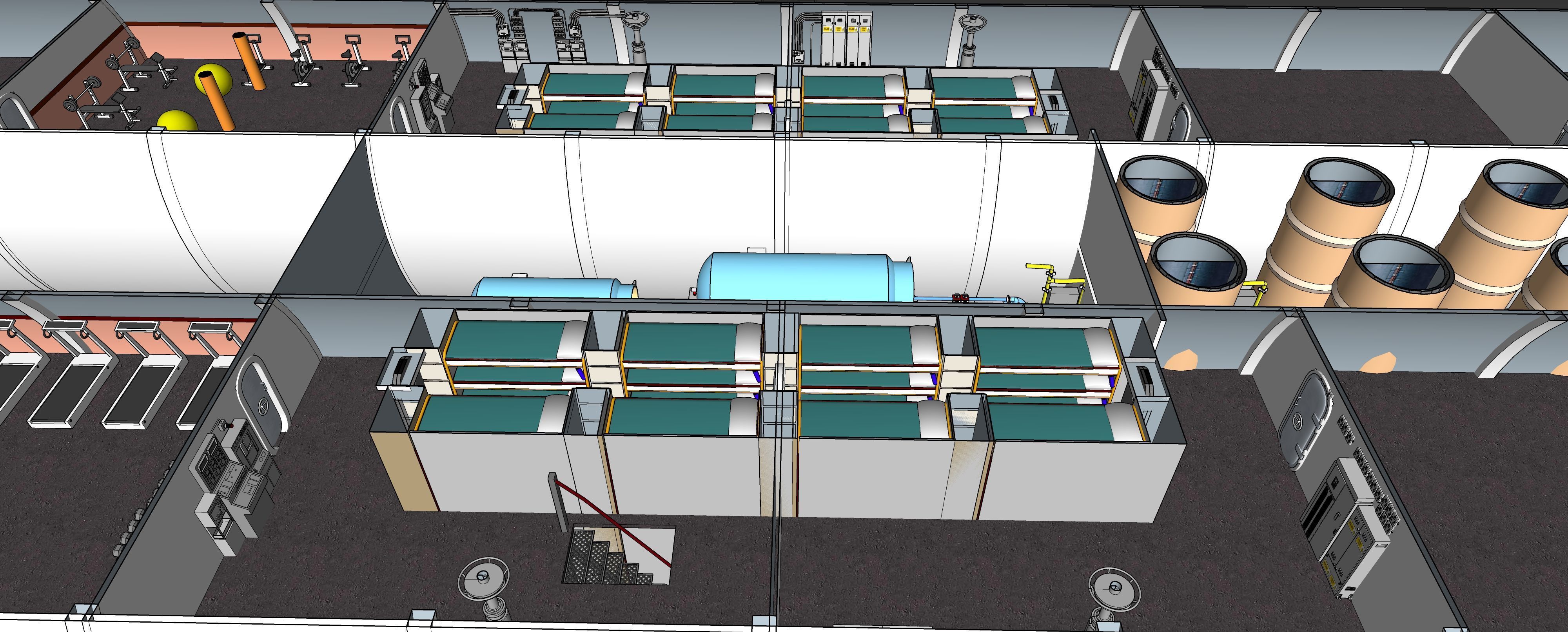 Typhoon class submarine with interior  3D model_48