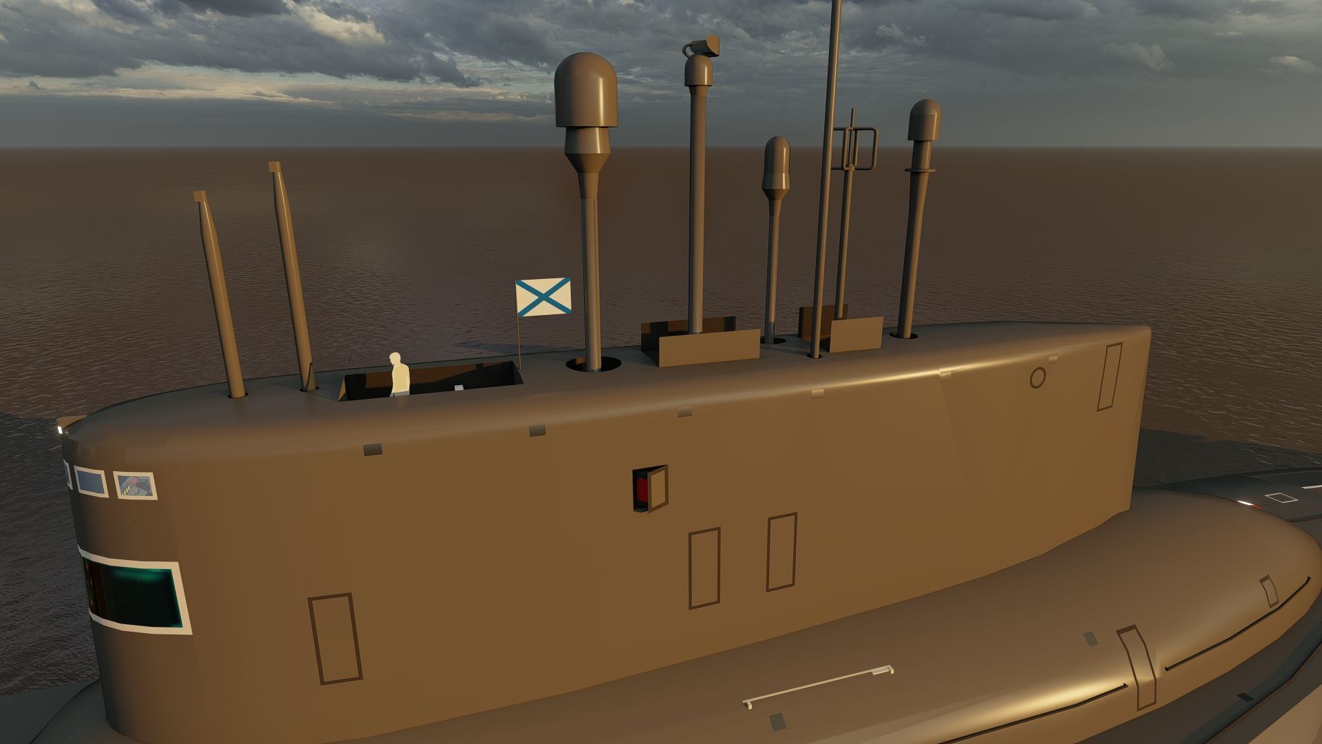 Typhoon class submarine with interior  3D model_4