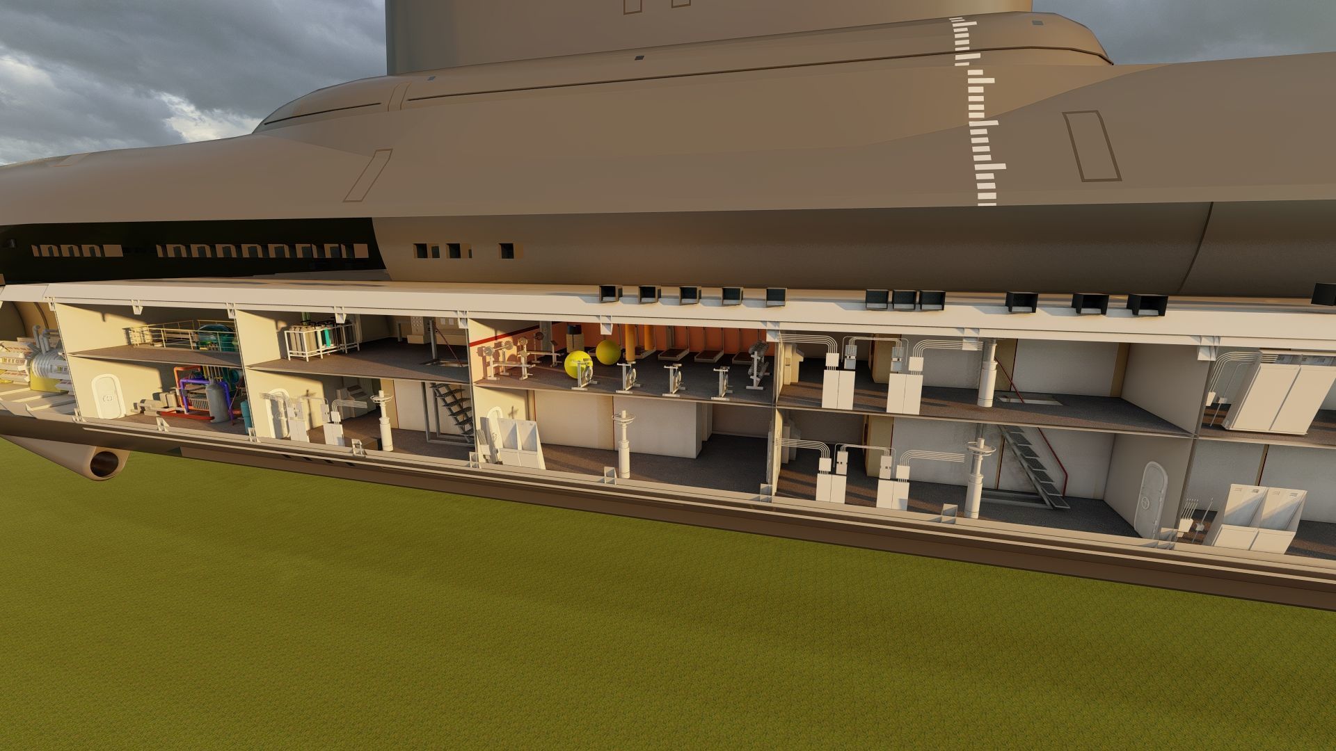 Typhoon class submarine with interior  3D model_21