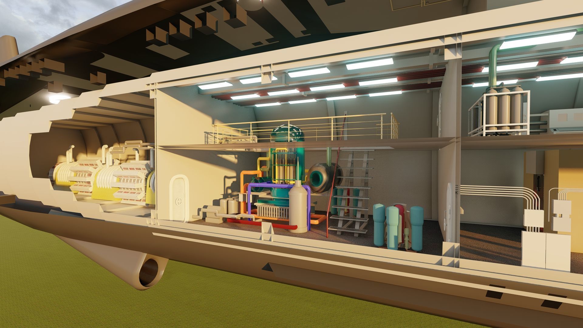 Typhoon class submarine with interior  3D model_22