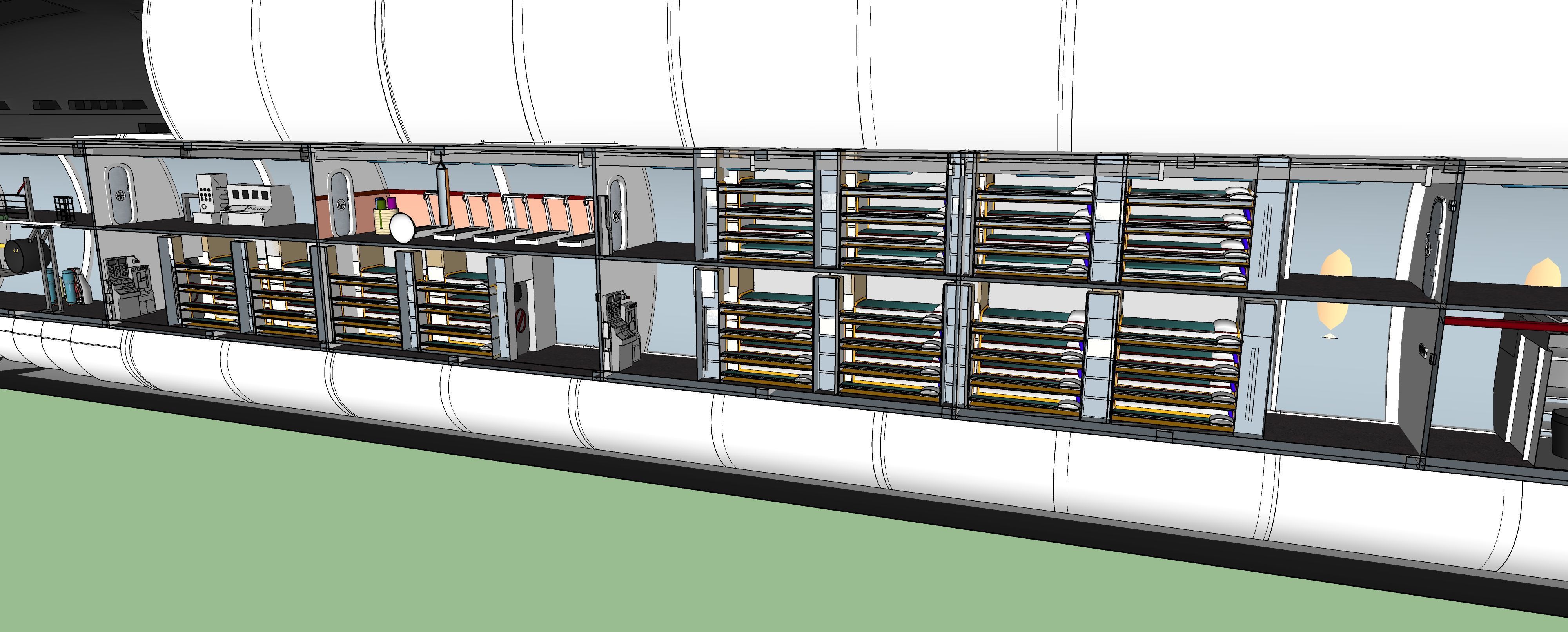 Typhoon class submarine with interior  3D model_36