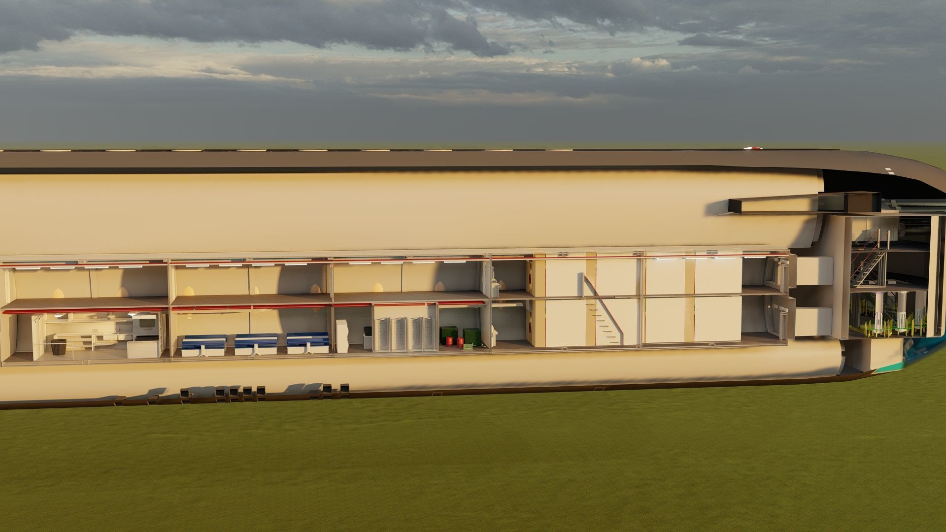 Typhoon class submarine with interior  3D model_12