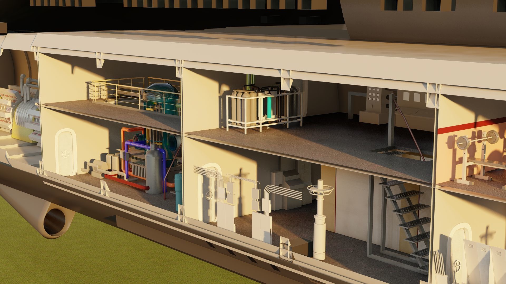 Typhoon class submarine with interior  3D model_17