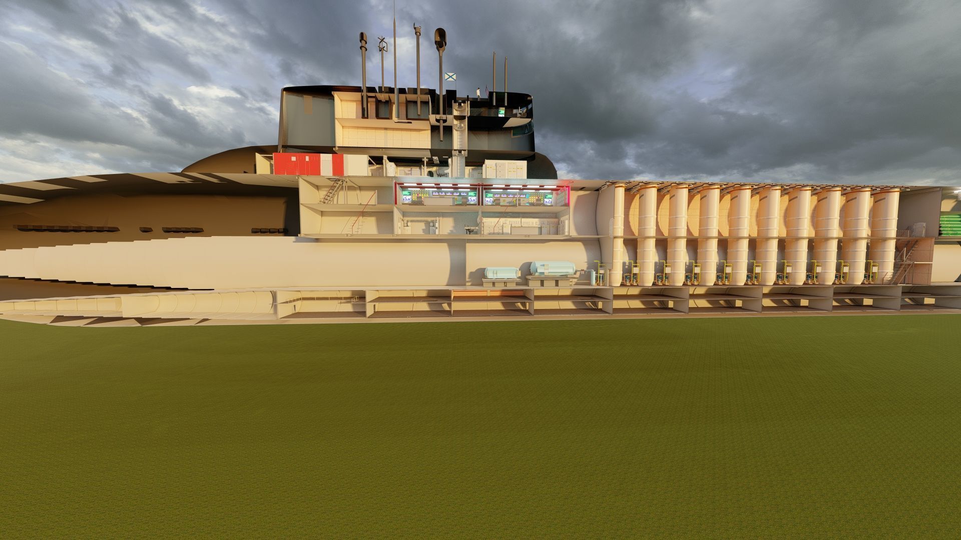 Typhoon class submarine with interior  3D model_5