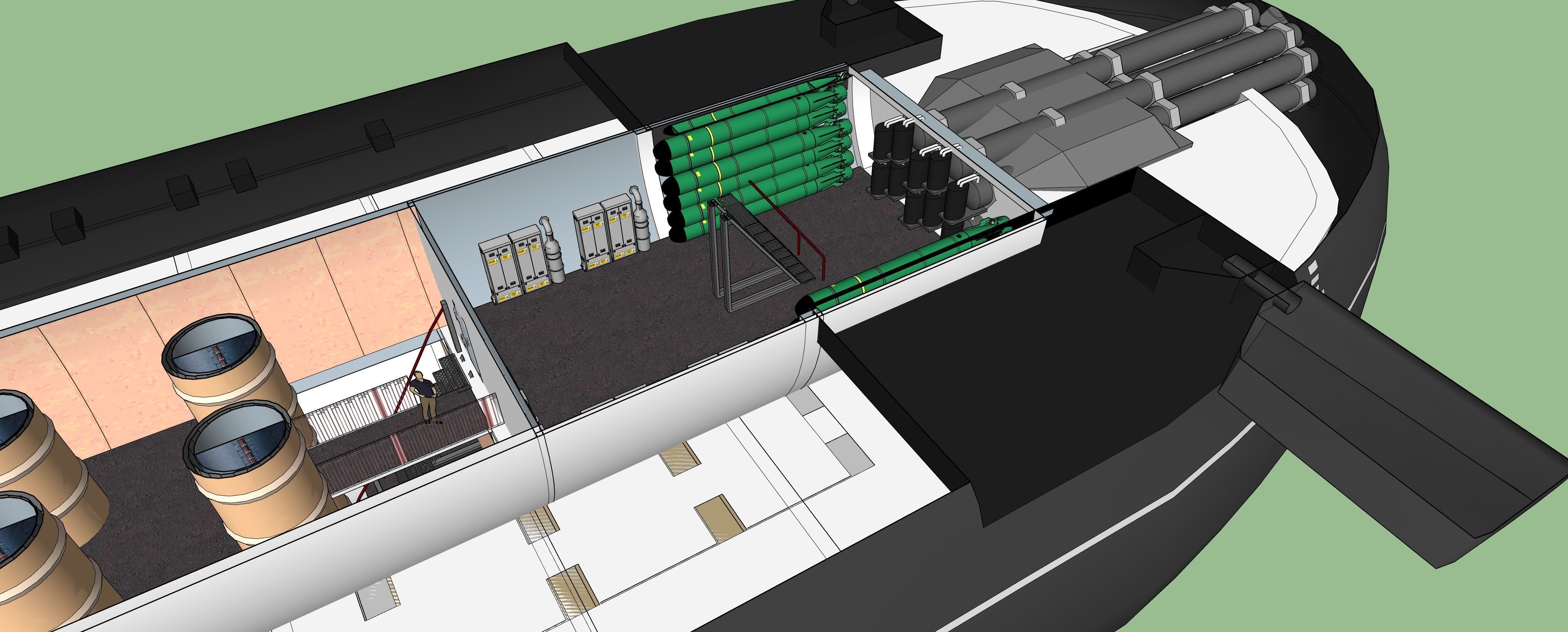 Typhoon class submarine with interior  3D model_41
