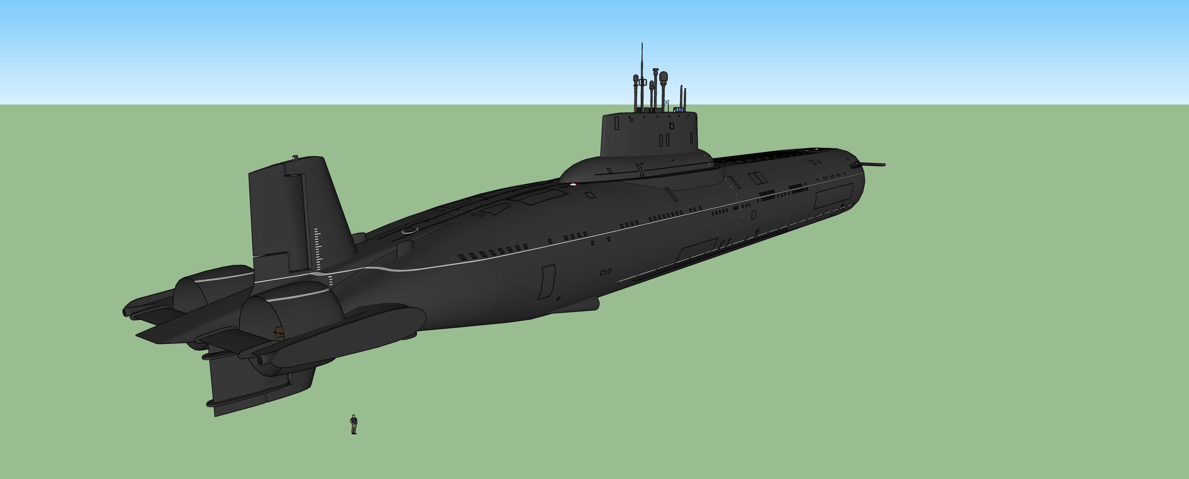 Typhoon class submarine with interior  3D model_26