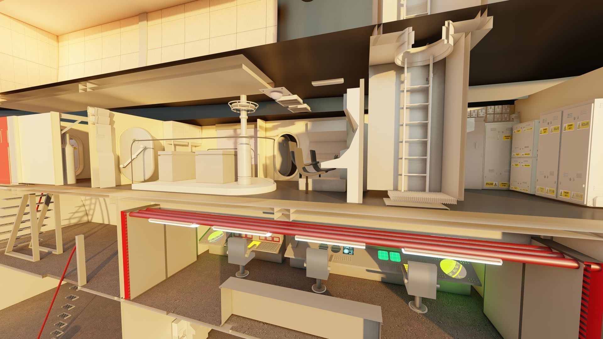 Typhoon class submarine with interior  3D model_9