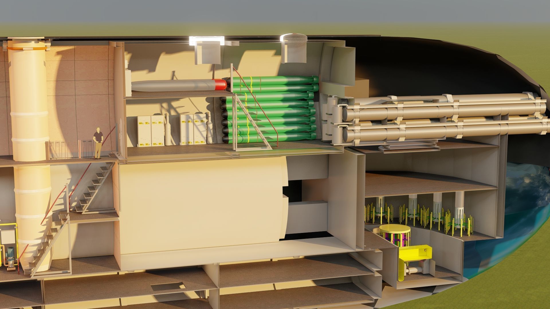 Typhoon class submarine with interior  3D model_7