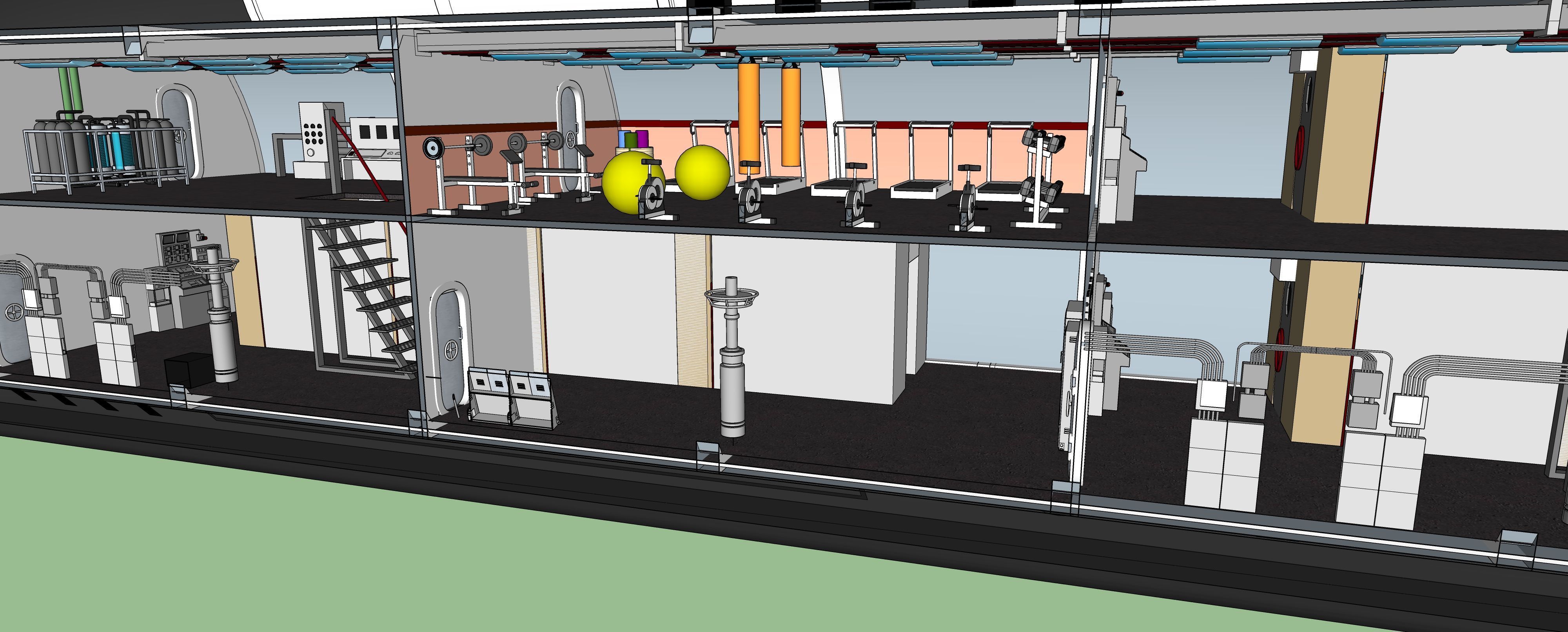 Typhoon class submarine with interior  3D model_34