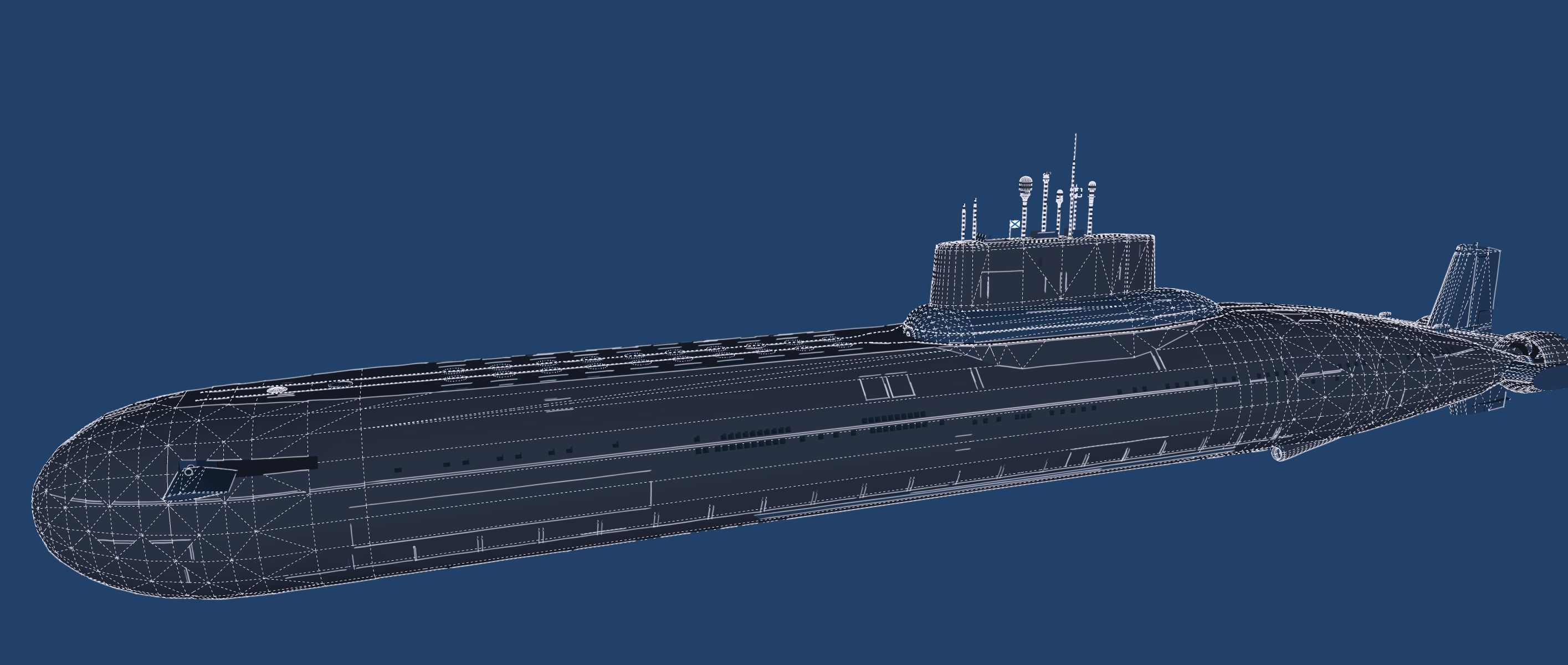 Typhoon class submarine with interior  3D model_52