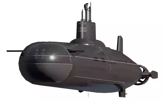 Typhoon class submarine with interior  3D model