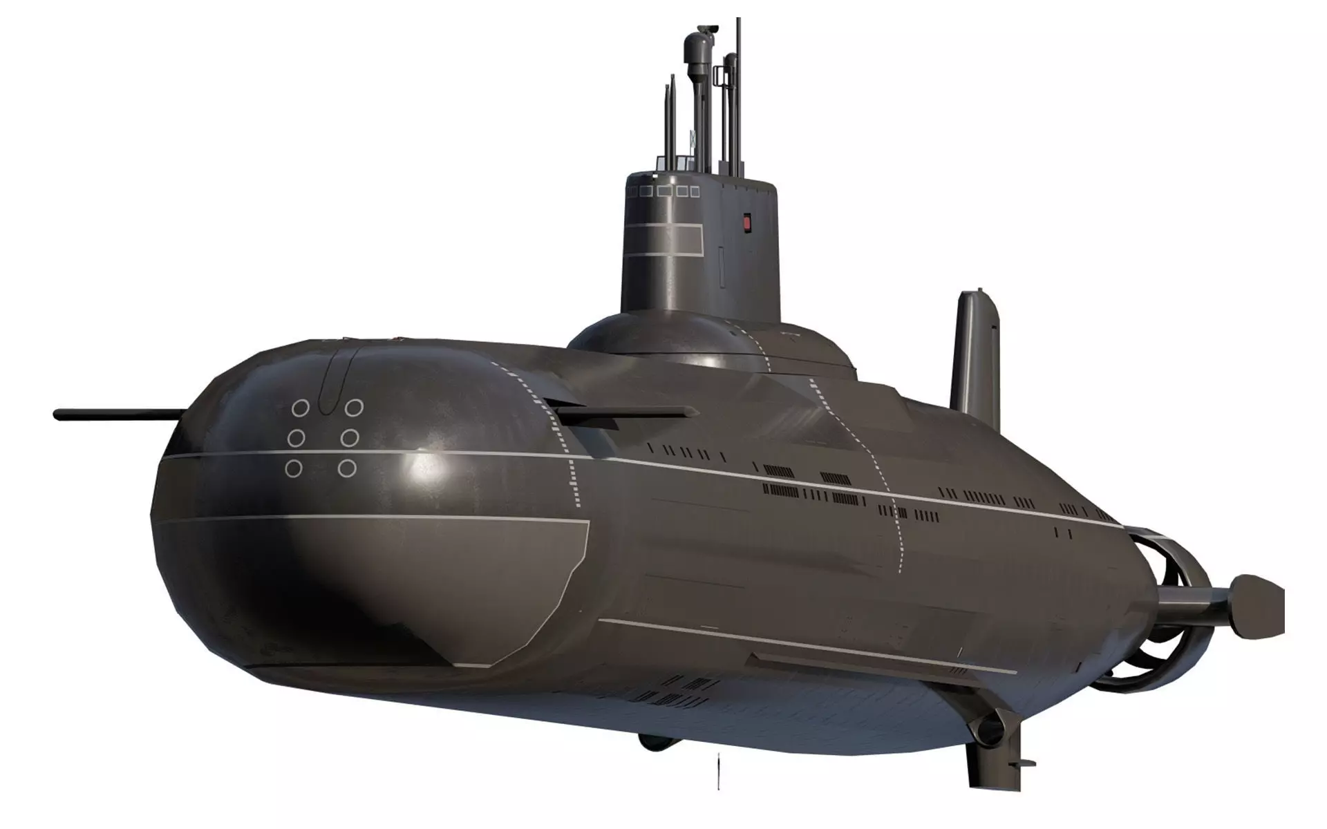 Typhoon class submarine with interior  3D model_0