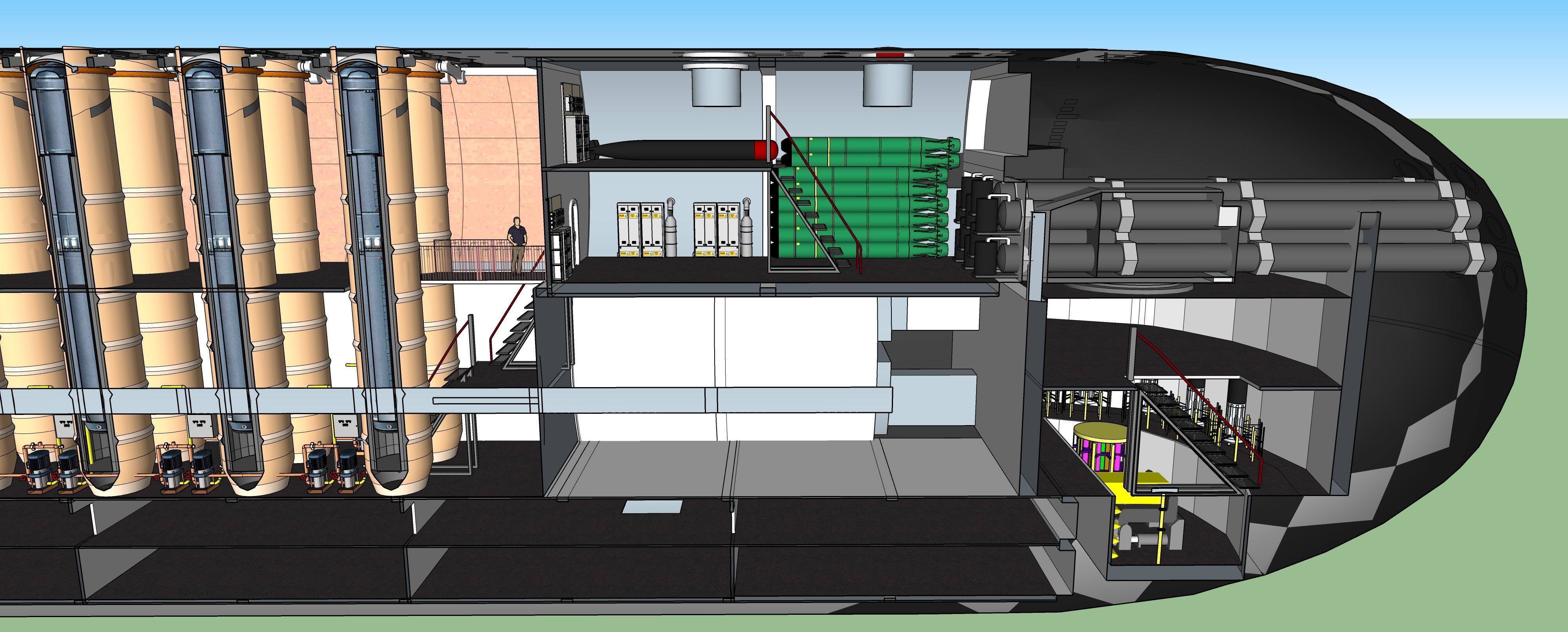 Typhoon class submarine with interior  3D model_31