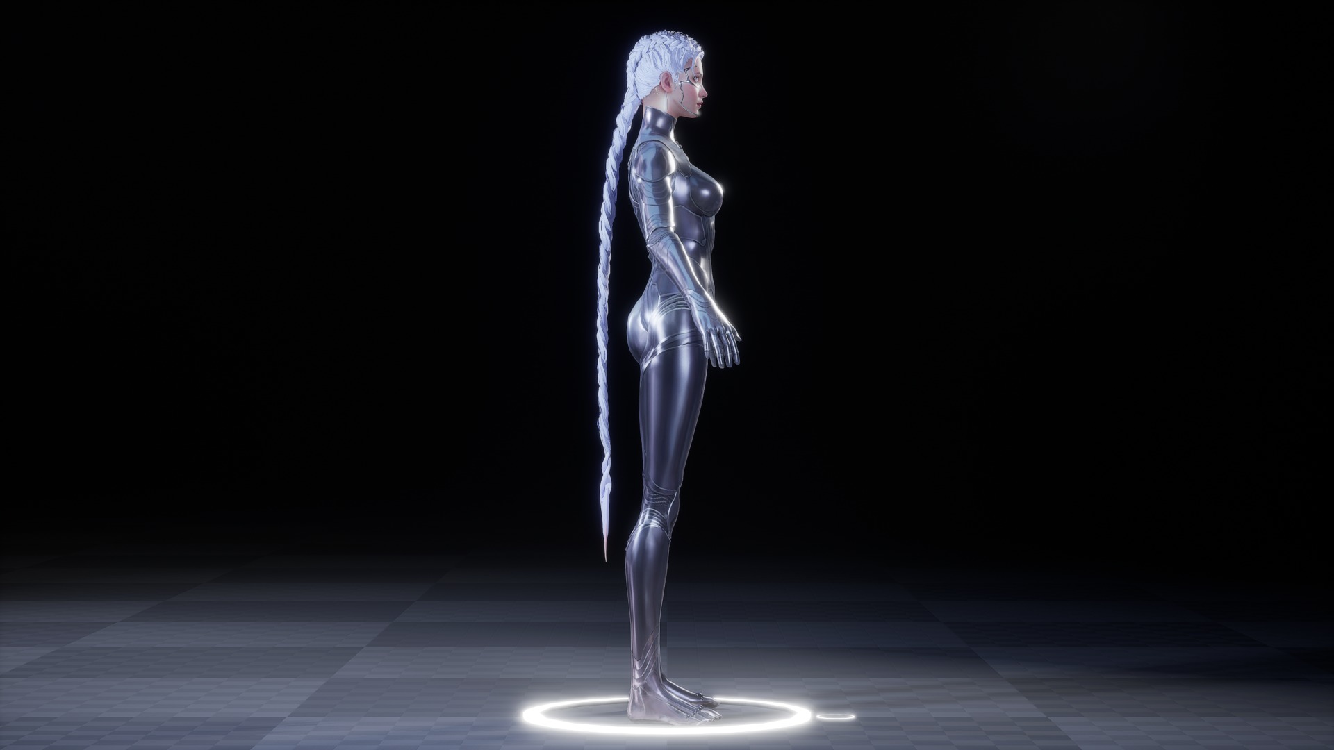 CHROME GIRL 3D MODEL Low-poly 3D model_7