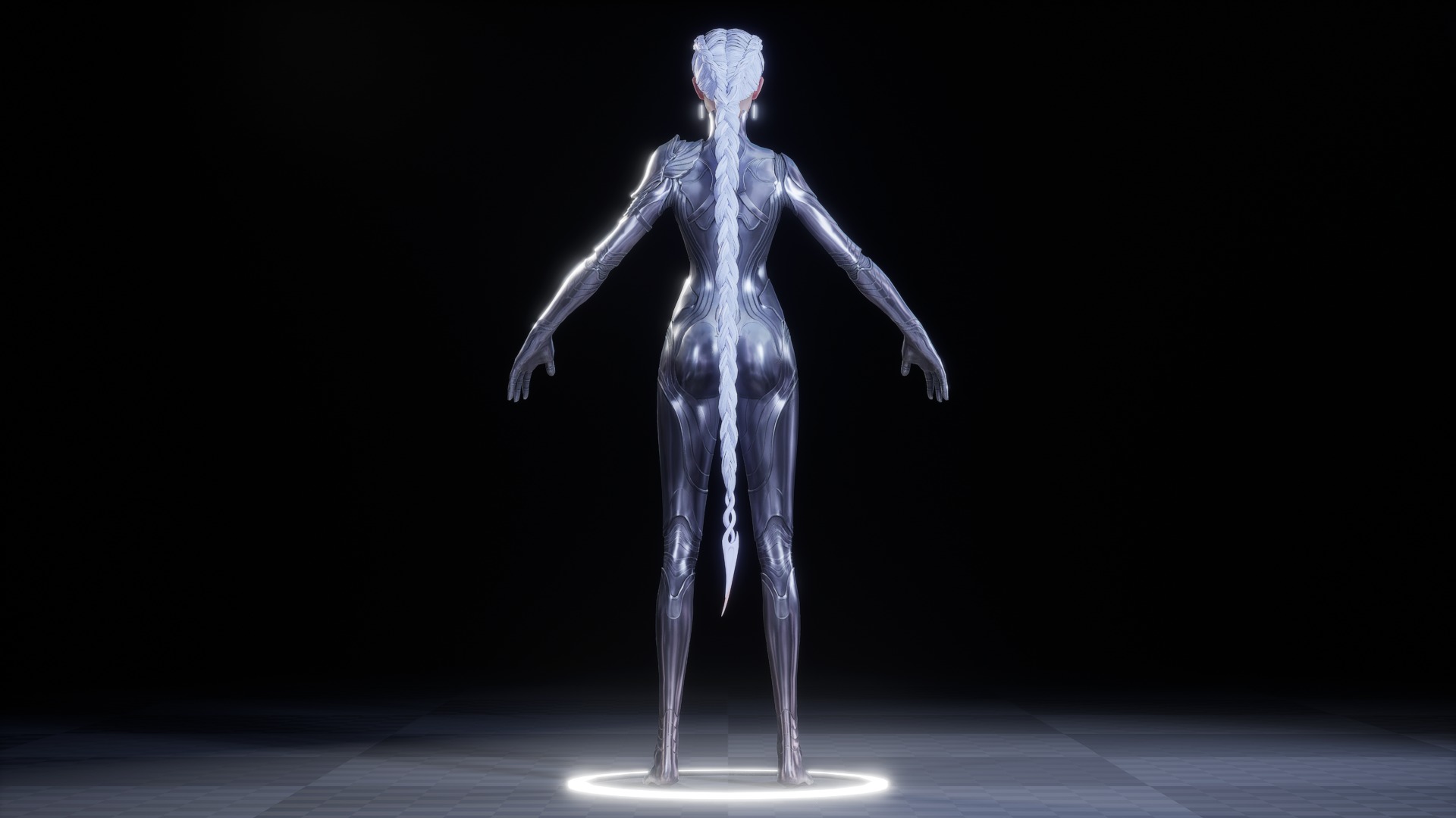 CHROME GIRL 3D MODEL Low-poly 3D model_3