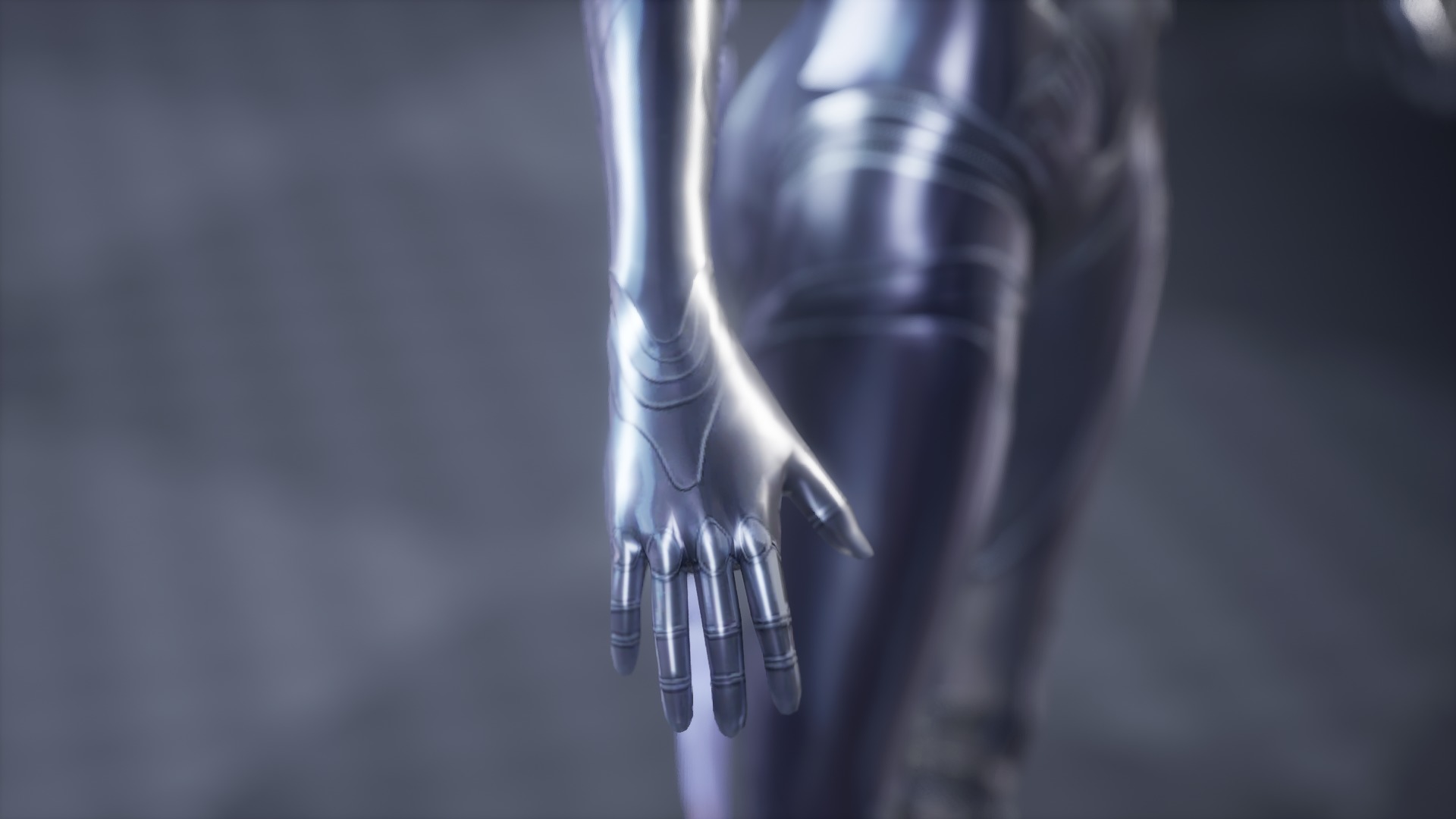 CHROME GIRL 3D MODEL Low-poly 3D model_5