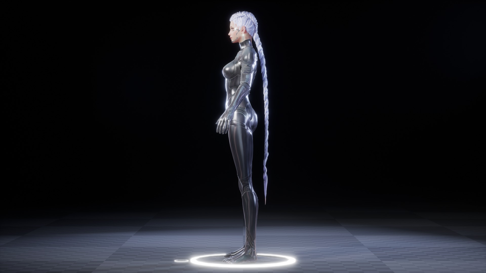 CHROME GIRL 3D MODEL Low-poly 3D model_8