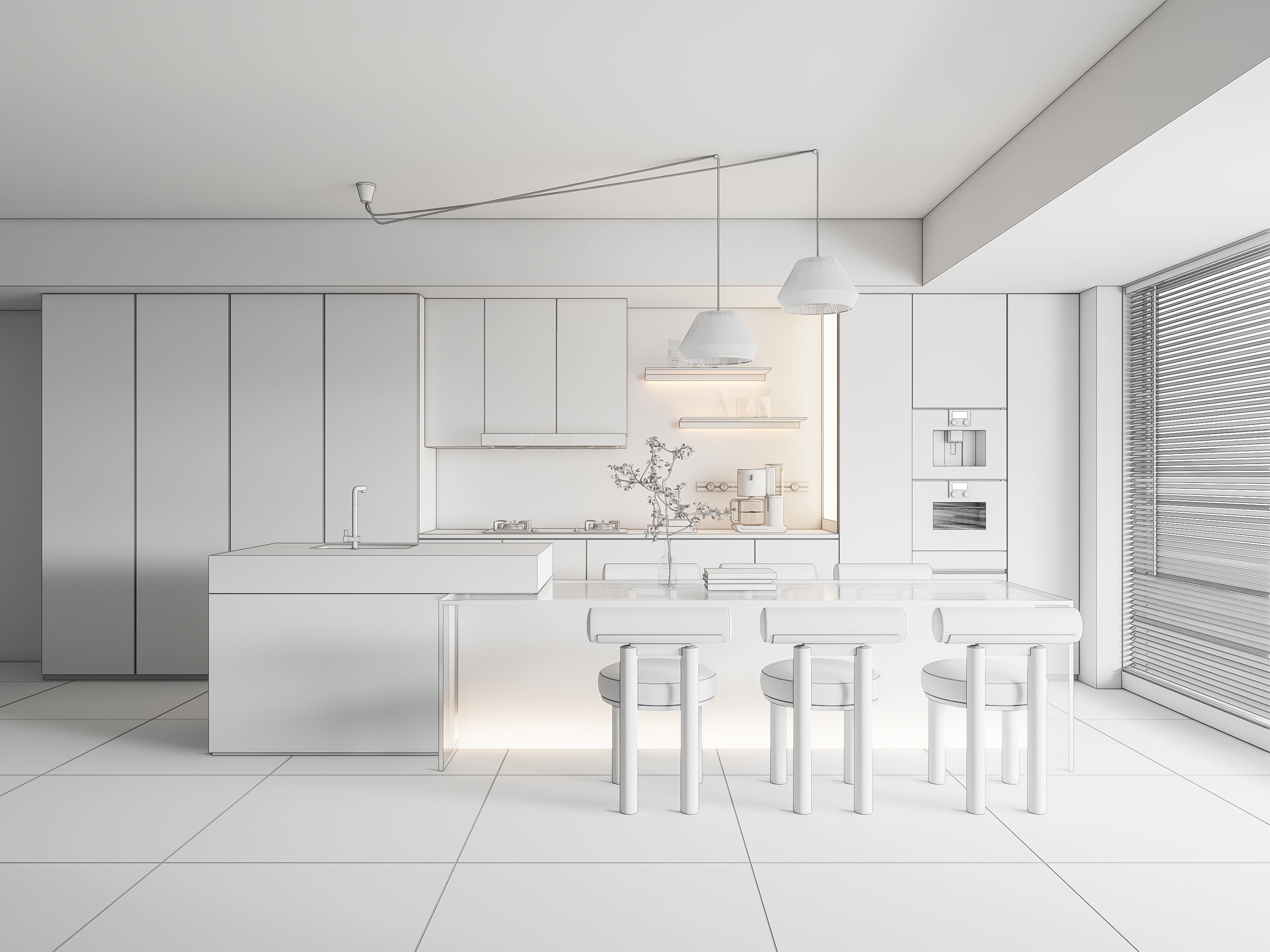 Kitchen Modern interior 88 3D model_19
