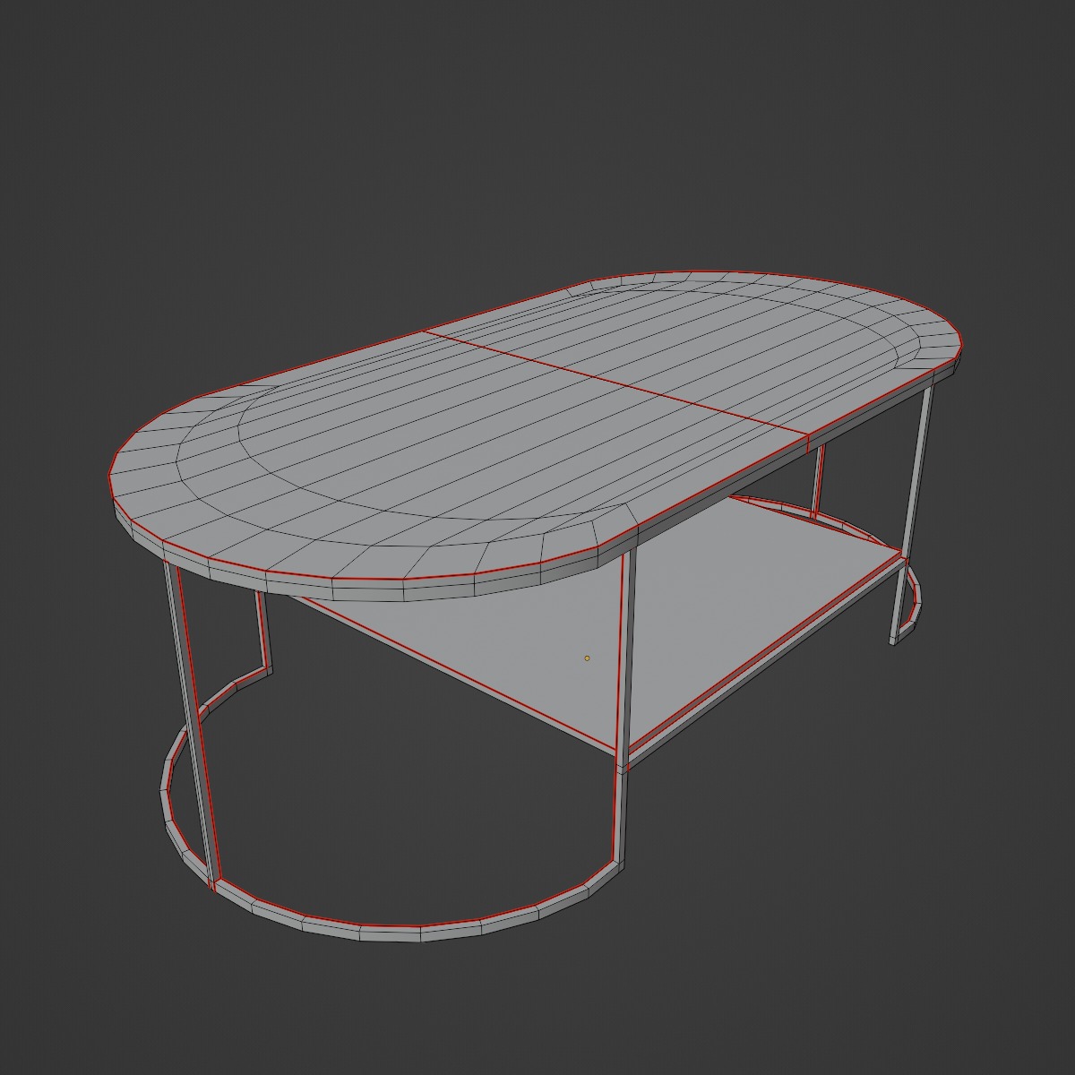Modern Marble Table 03 Low-poly 3D model_8