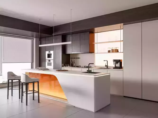 Kitchen Modern interior 89 3D model