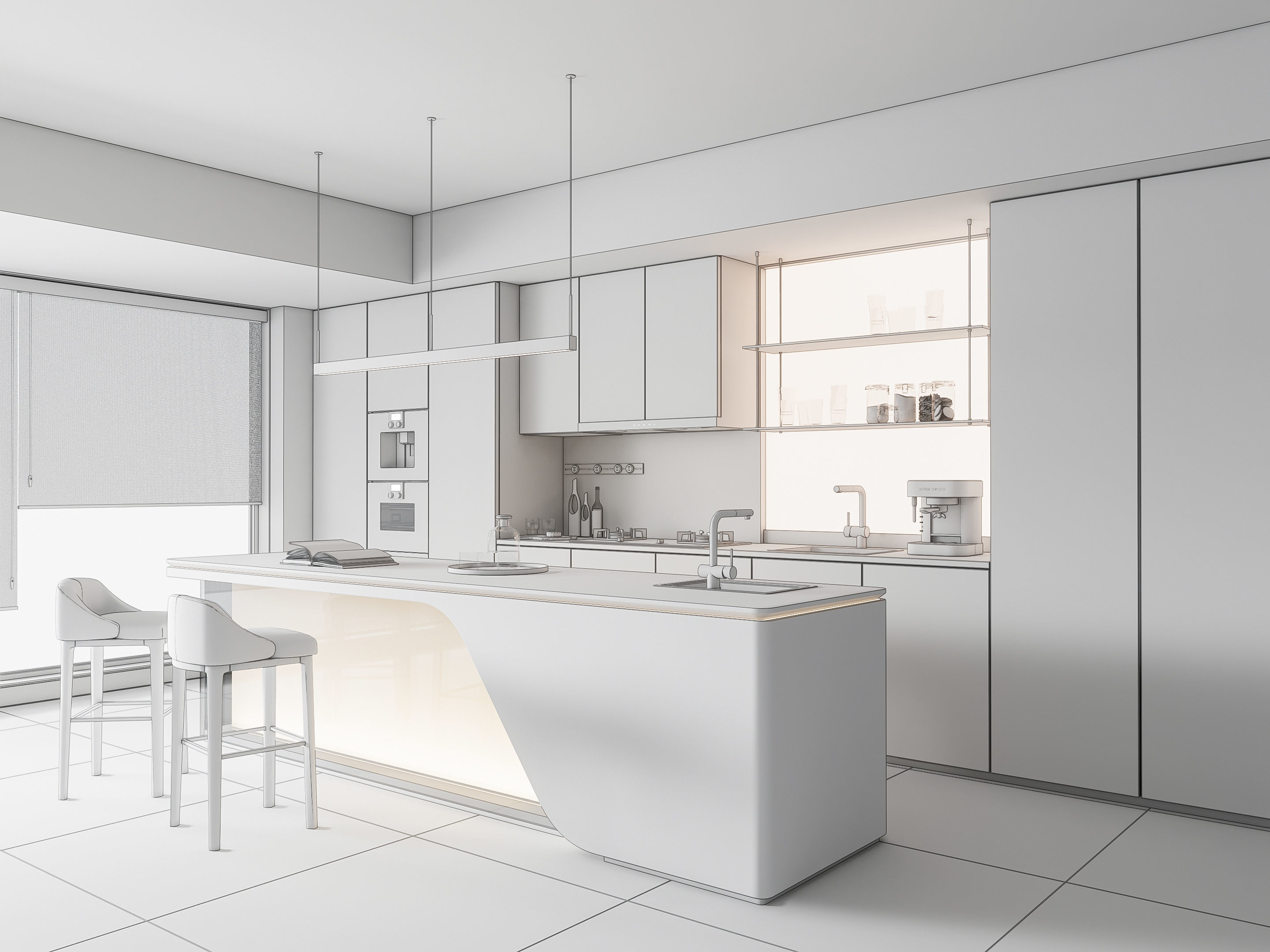 Kitchen Modern interior 89 3D model_20