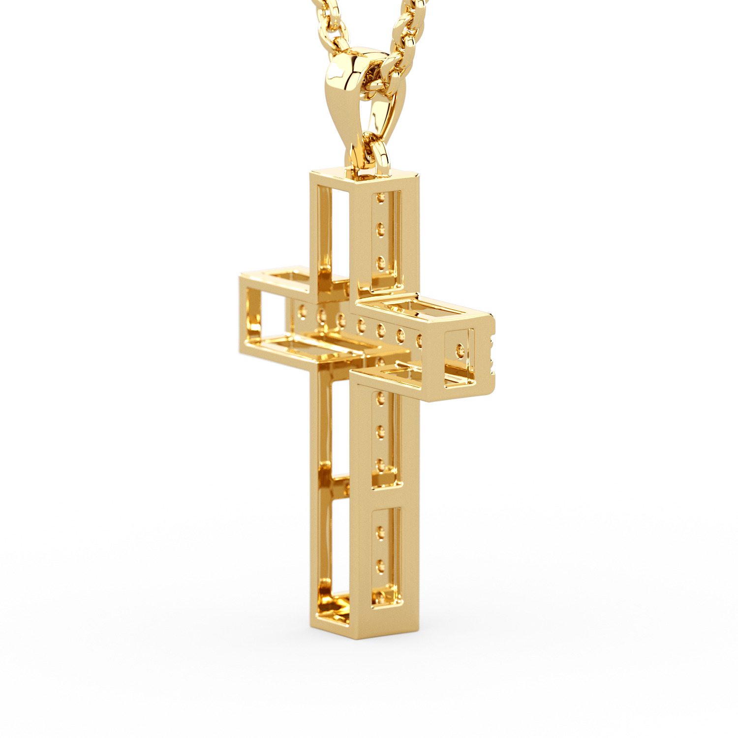 Pendant cross 3D print model_6