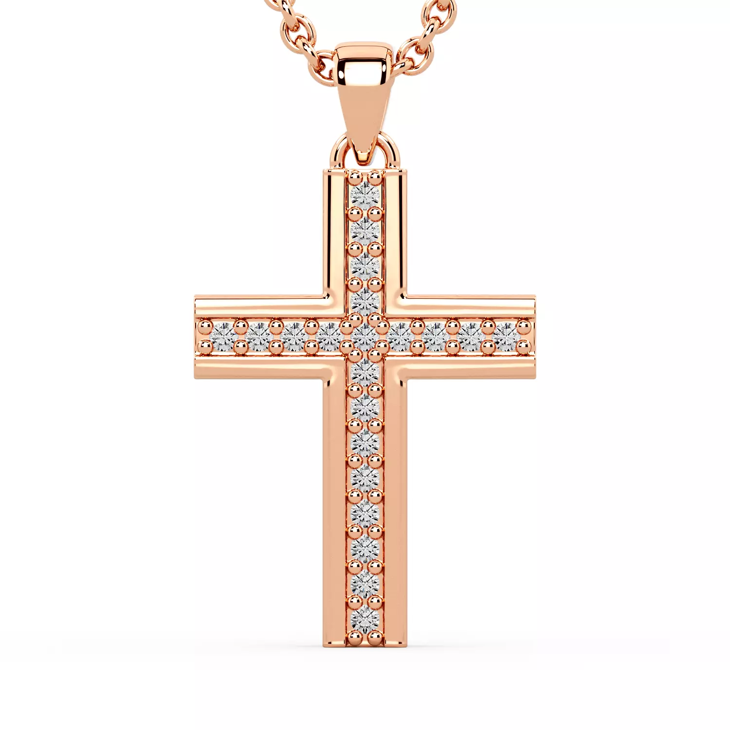 Pendant cross 3D print model_0