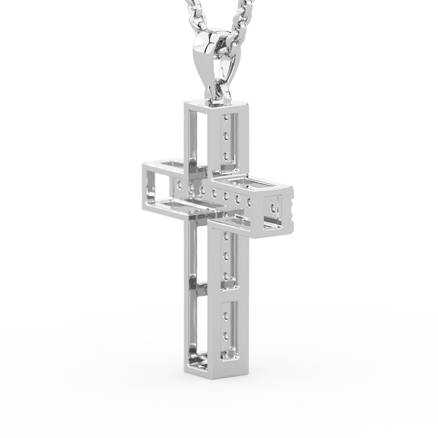 Pendant cross 3D print model_8
