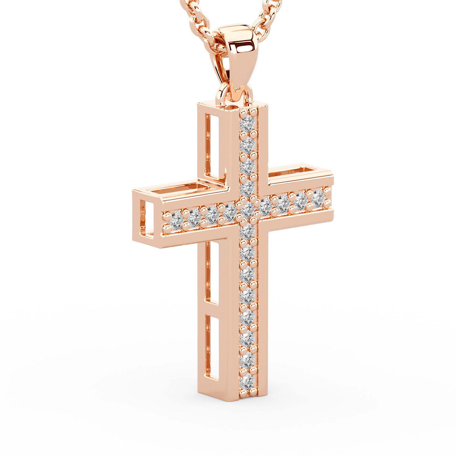 Pendant cross 3D print model_5