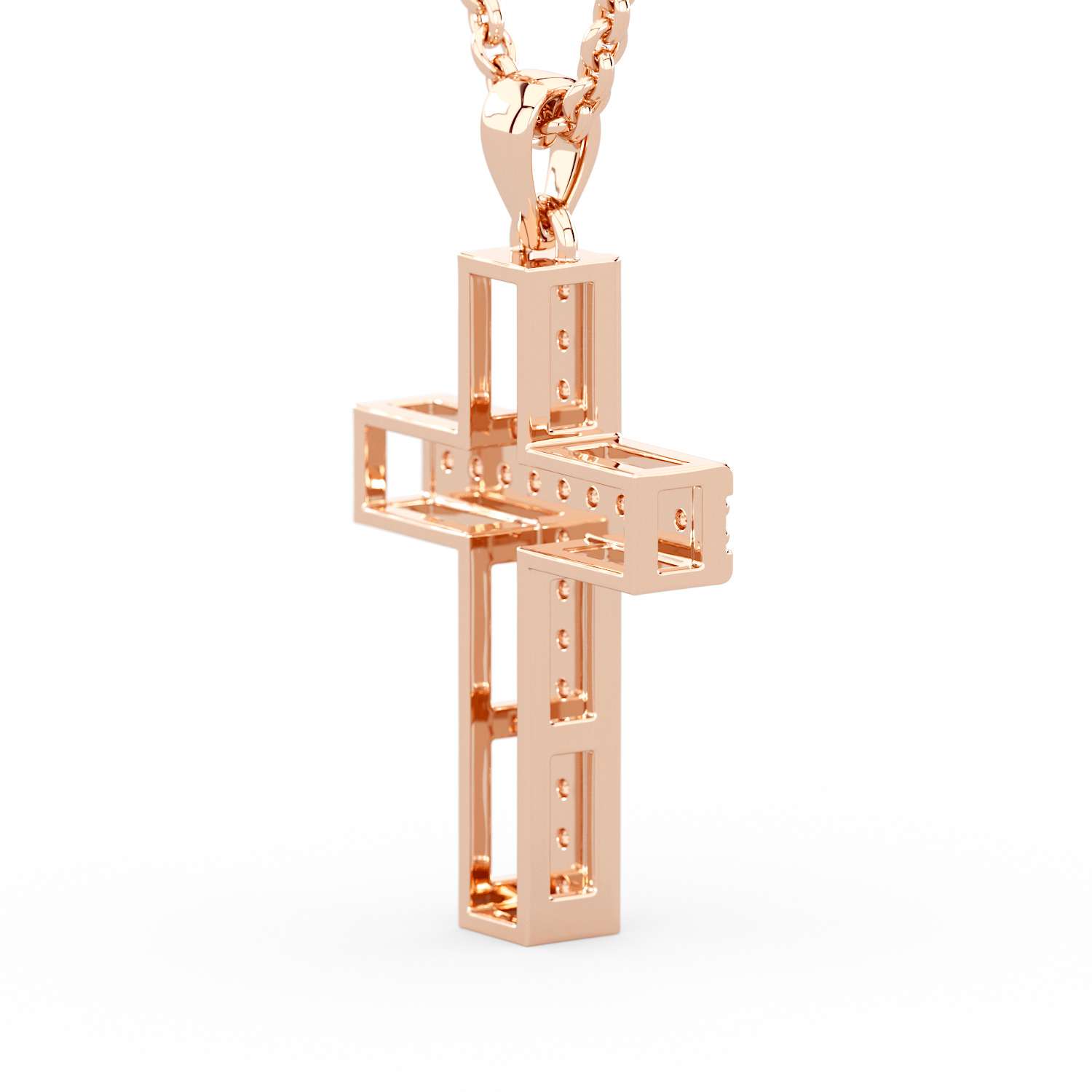 Pendant cross 3D print model_7