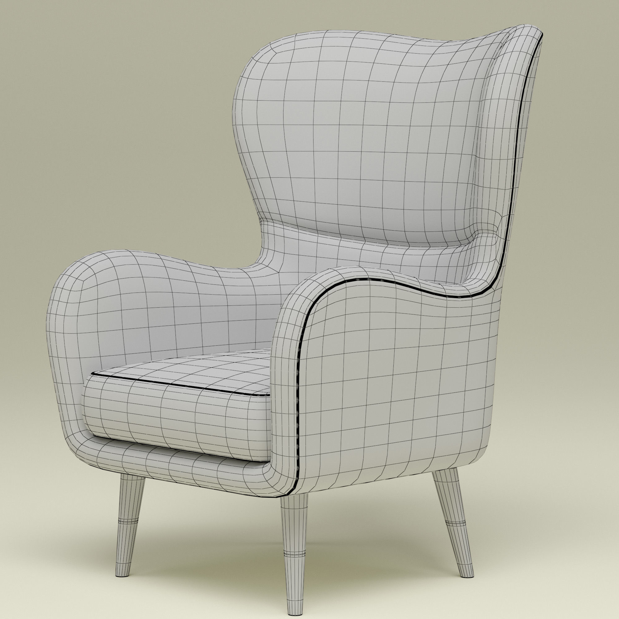 chair Low-poly 3D model_6