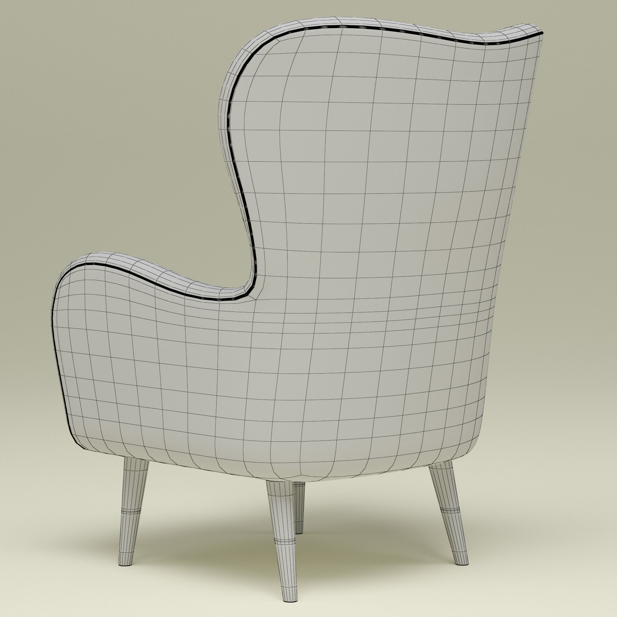chair Low-poly 3D model_5